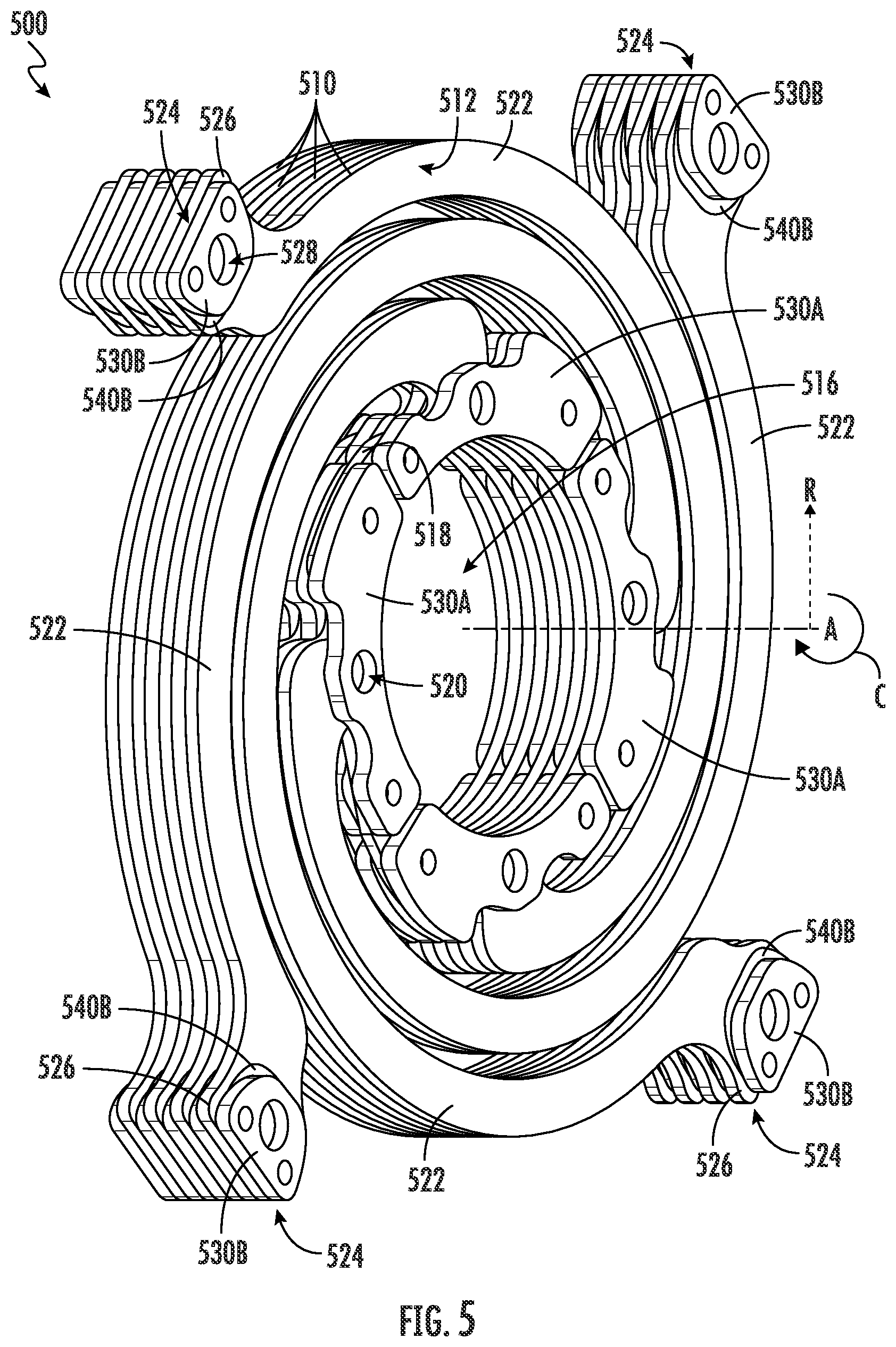 Patent US12092092 Figure 5 – Linear compressor and planar spring assembly