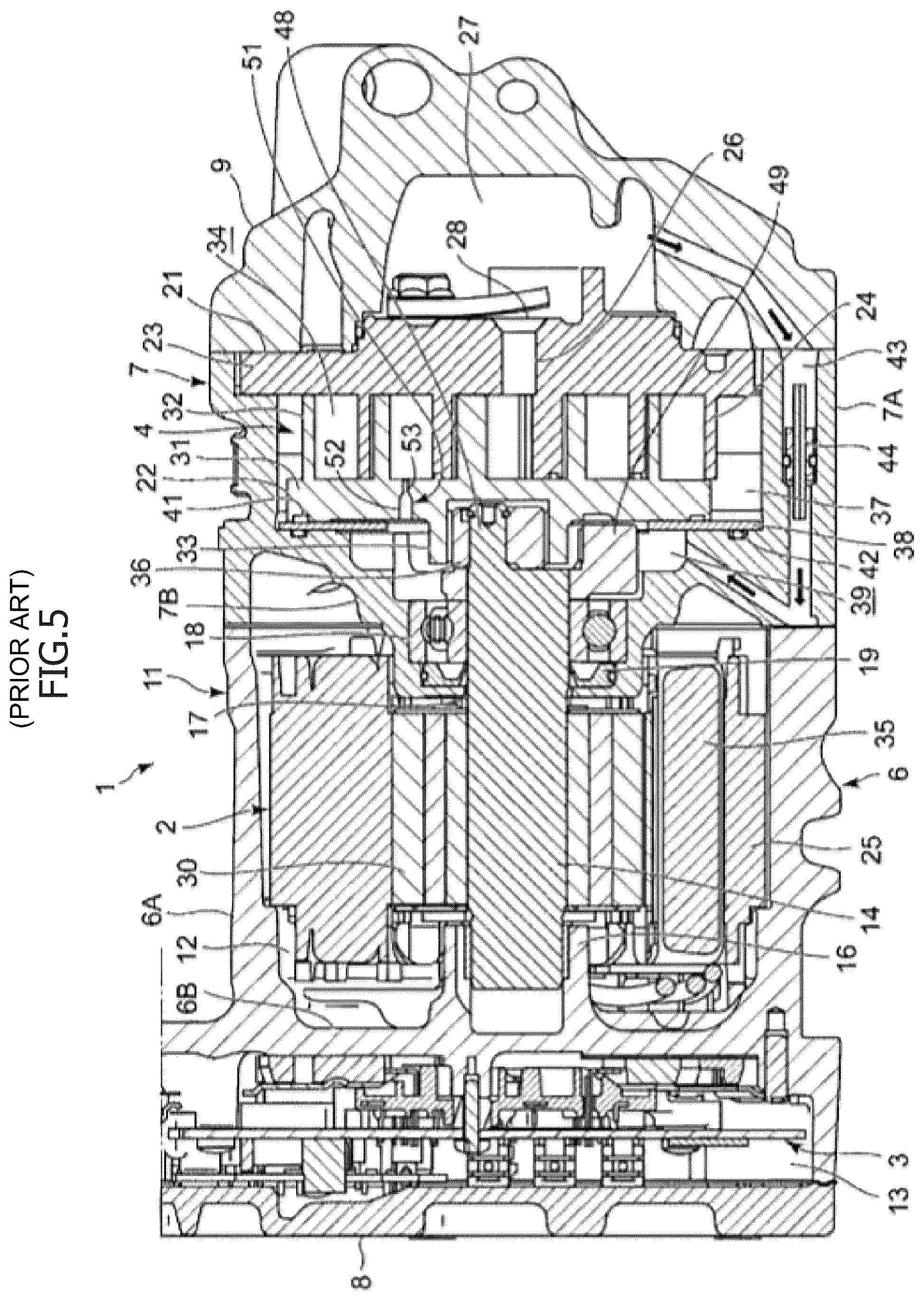 Patent US12092104 Figure 4 – Scroll compressor with a thrust plate and a flexible thrust sheet member