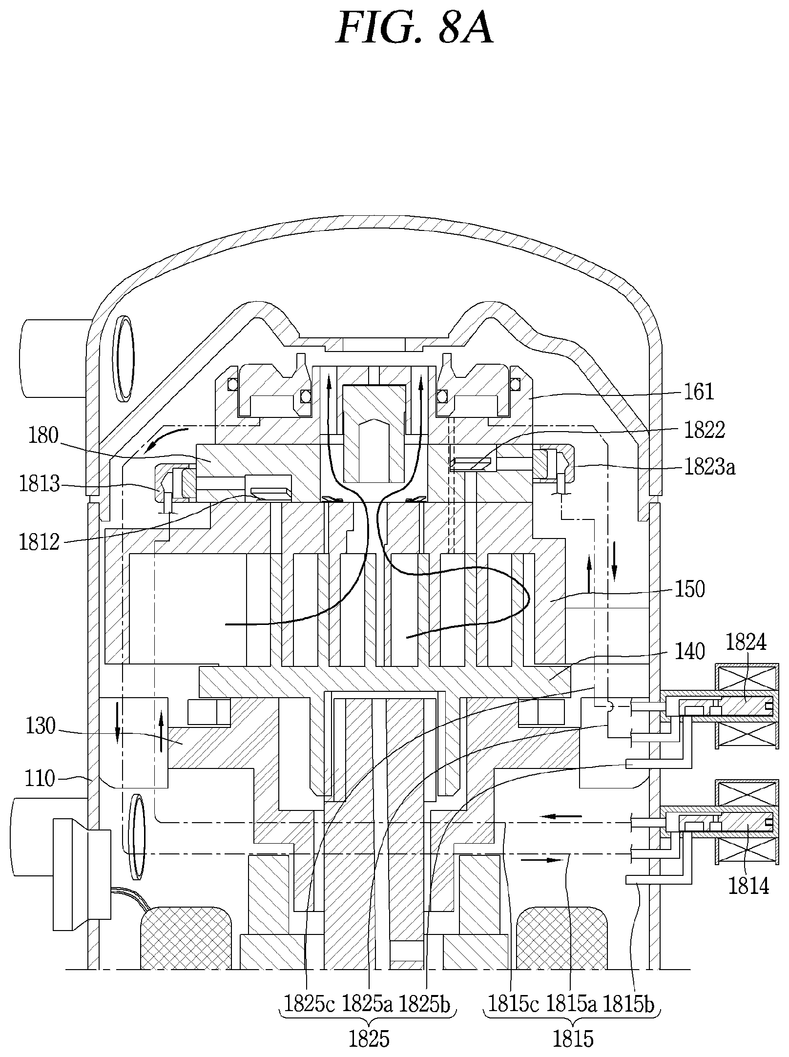 Patent US12092109 Figure 8 – Scroll compressor