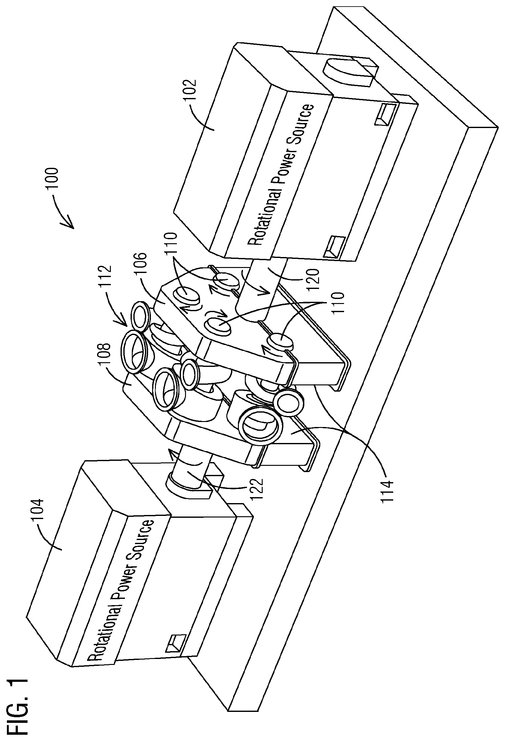 Patent US12092118 Figure 1 – Multi-stage compressor assembly having rows of blades arranged to rotate in counter-opposite rotational directions