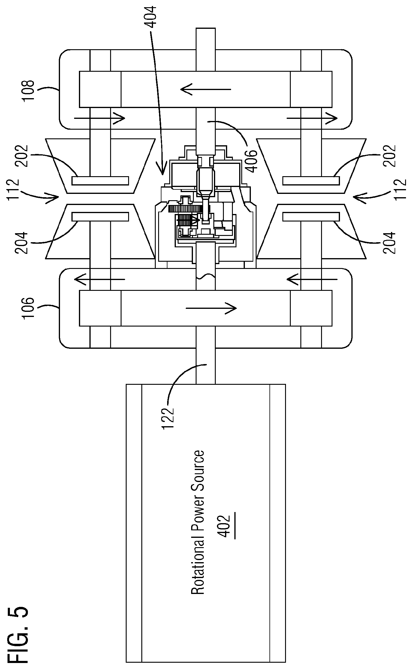 Patent US12092118 Figure 4 – Multi-stage compressor assembly having rows of blades arranged to rotate in counter-opposite rotational directions
