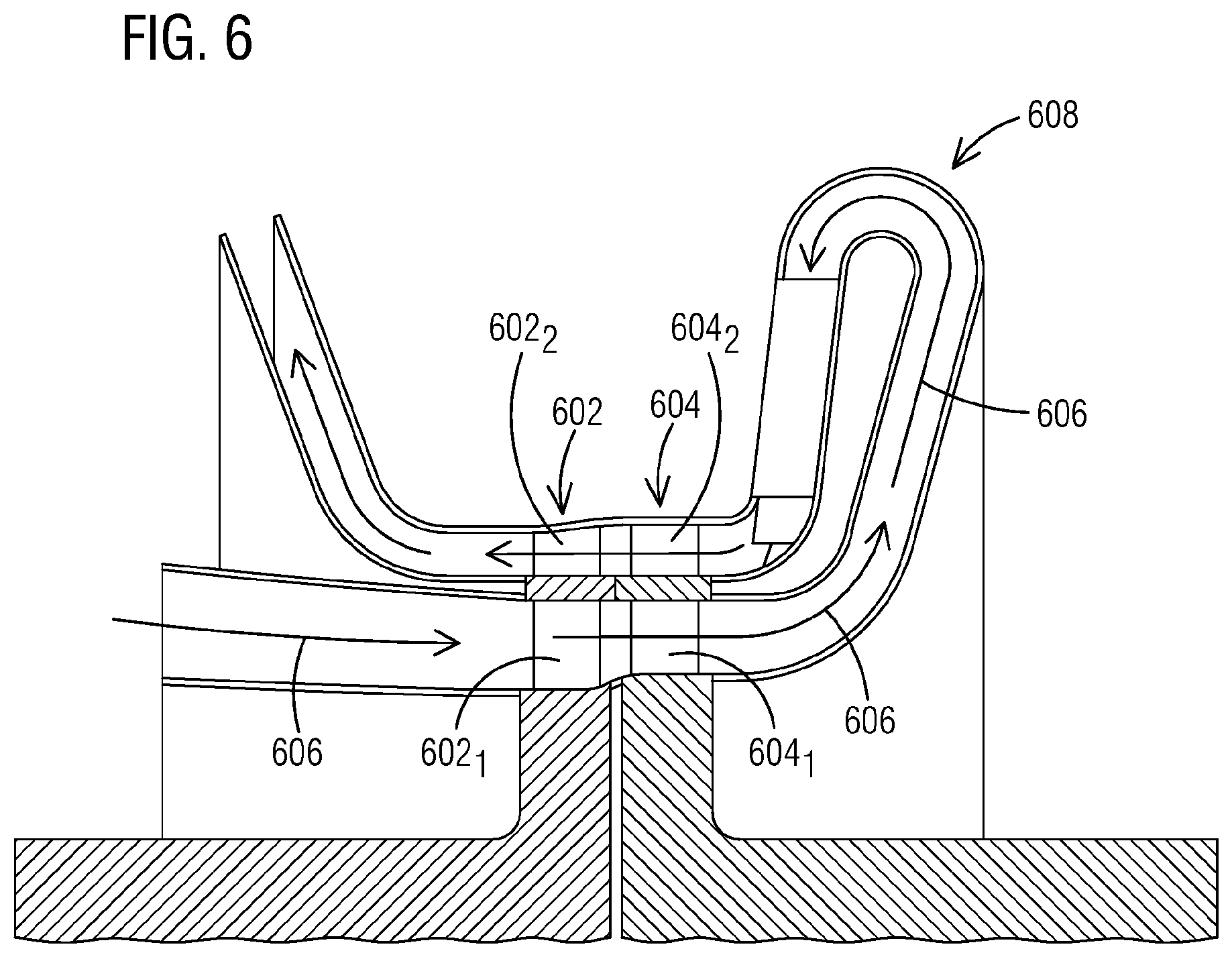 Patent US12092118 Figure 5 – Multi-stage compressor assembly having rows of blades arranged to rotate in counter-opposite rotational directions