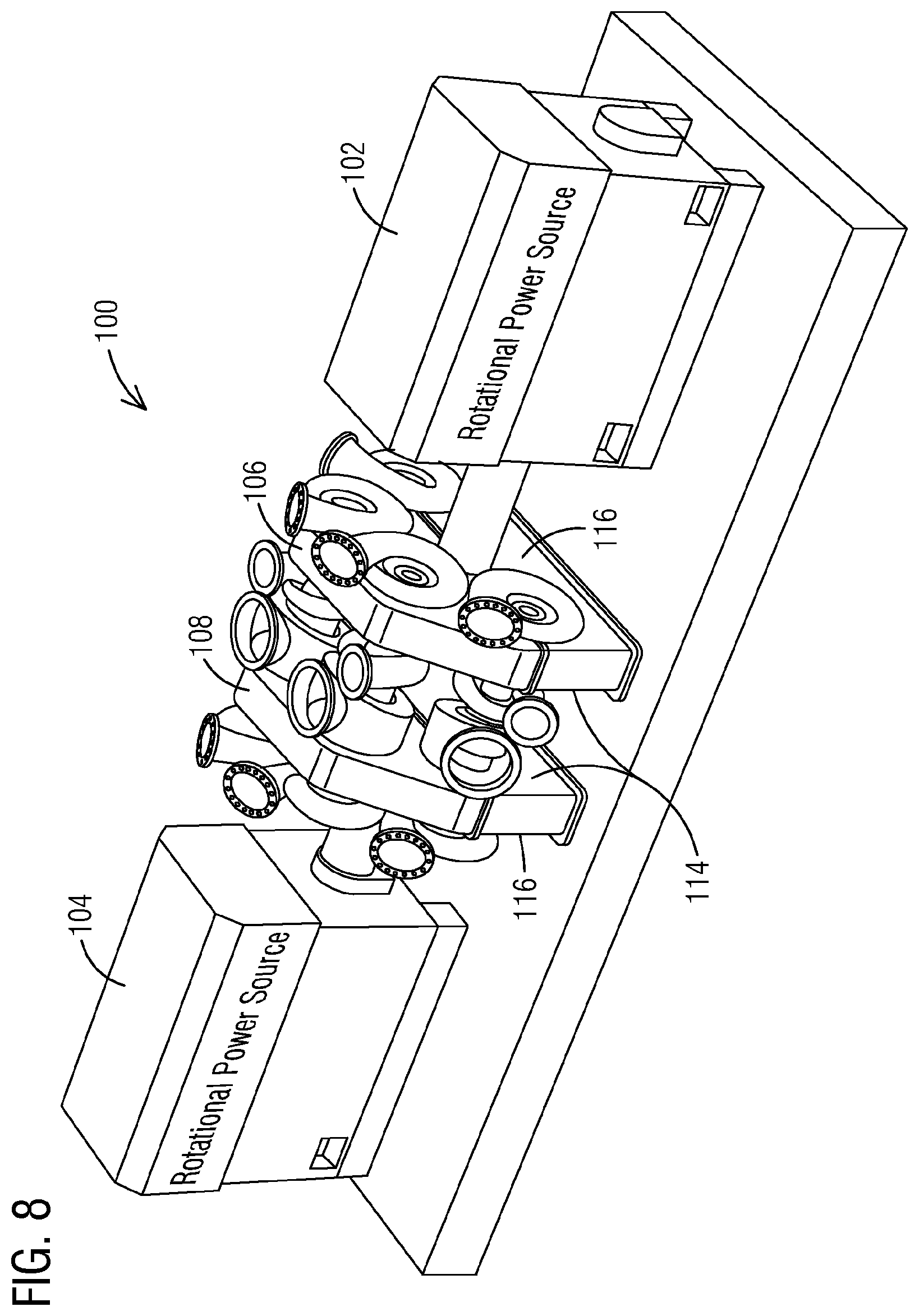 Patent US12092118 Figure 7 – Multi-stage compressor assembly having rows of blades arranged to rotate in counter-opposite rotational directions
