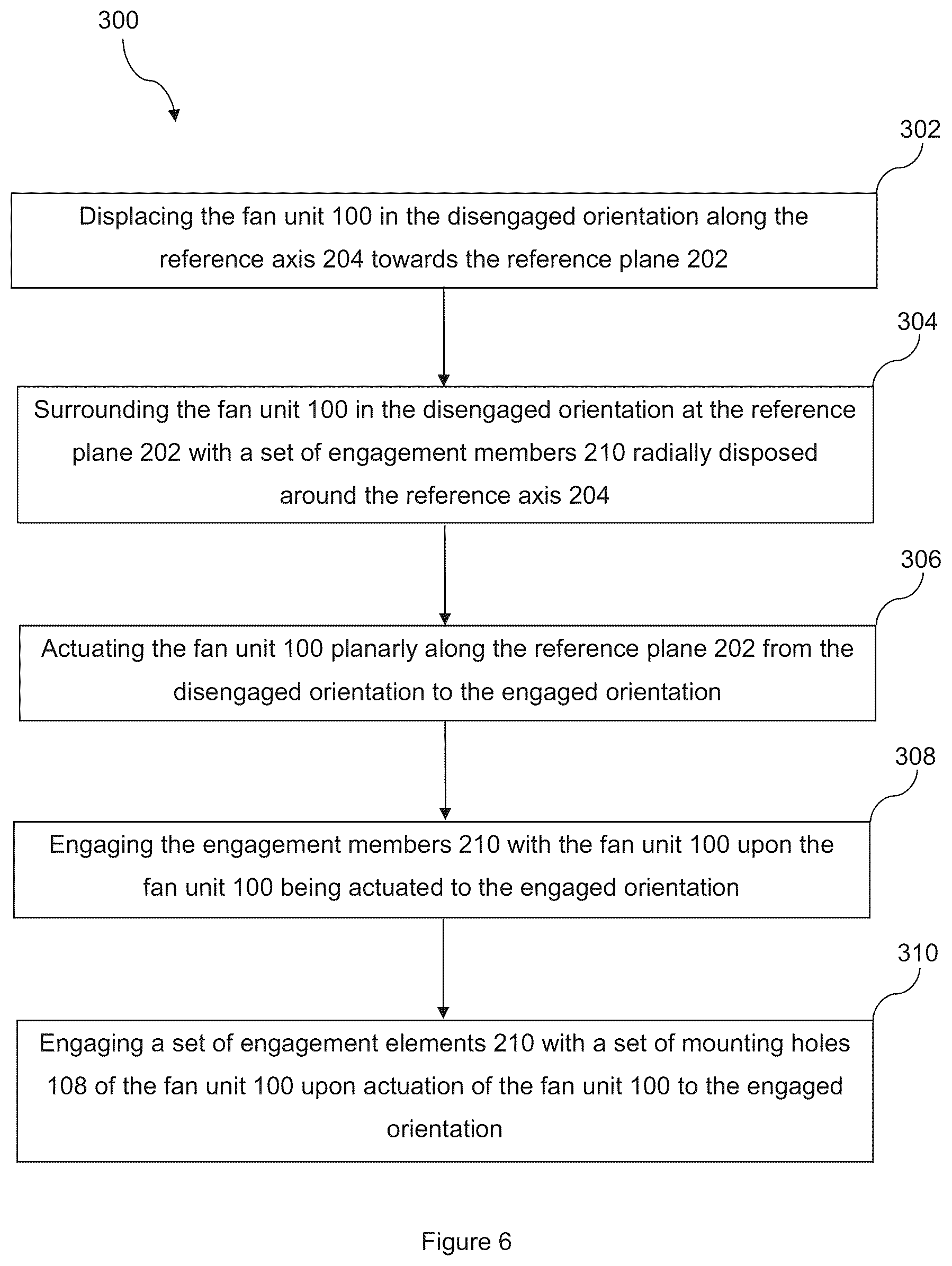 Patent US12092132 Figure 5 – Mounting device for a fan unit