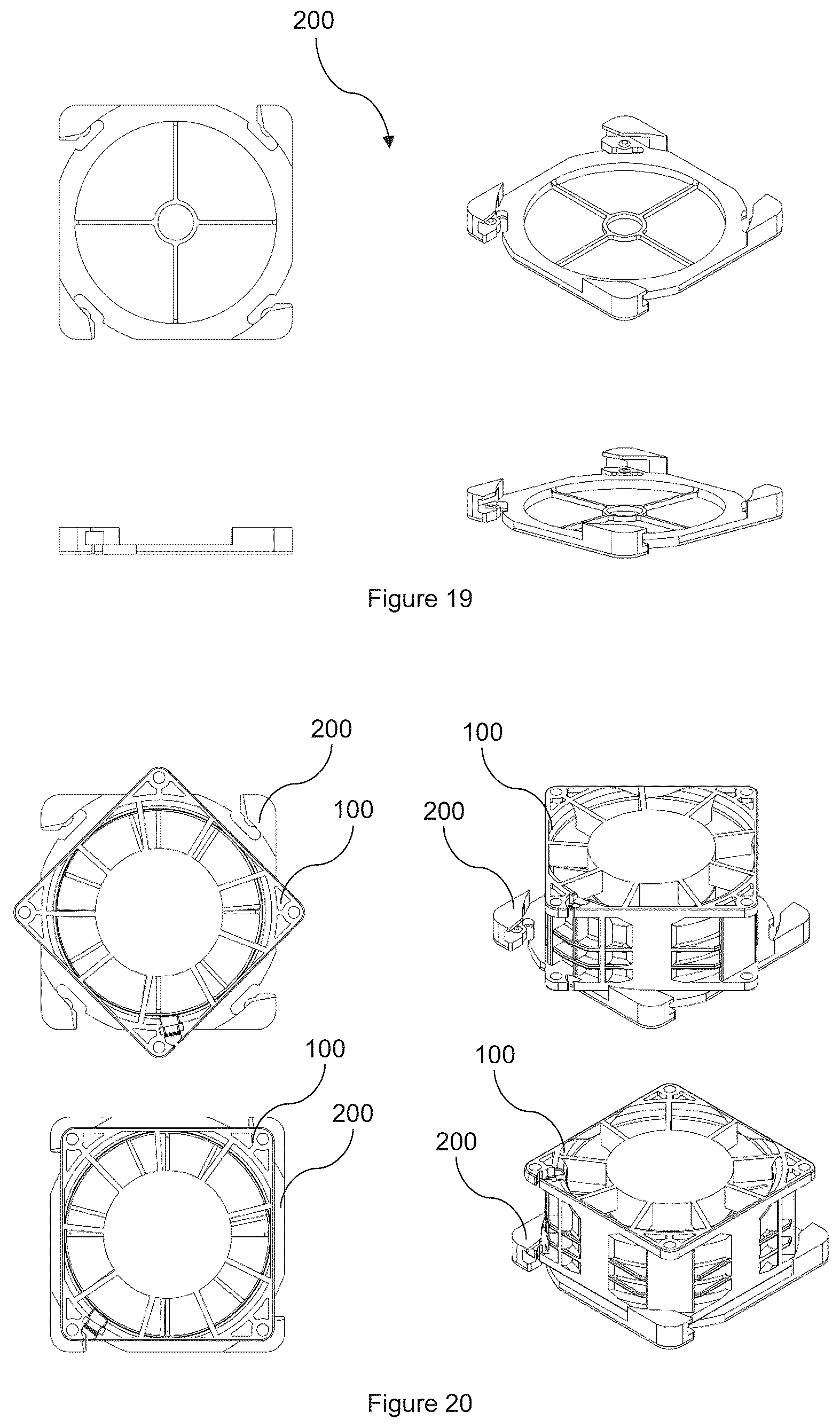 Patent US12092132 Figure 14 – Mounting device for a fan unit