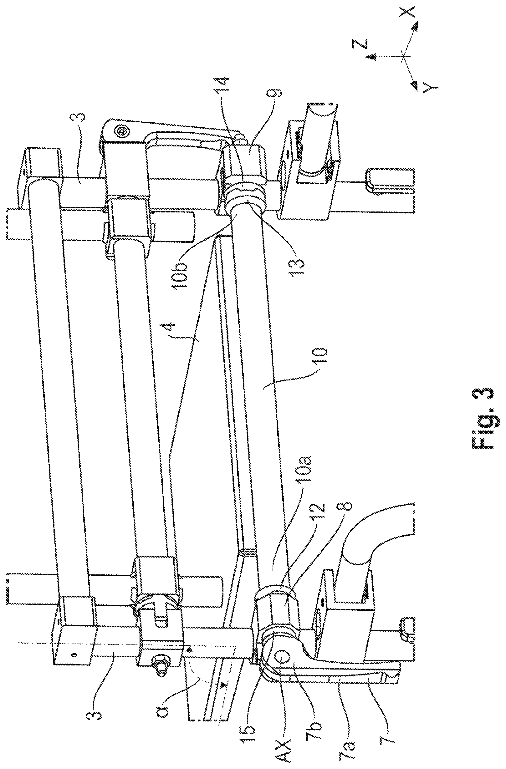 Patent US12092139 Figure 3 – Hinge for load transport trolleys