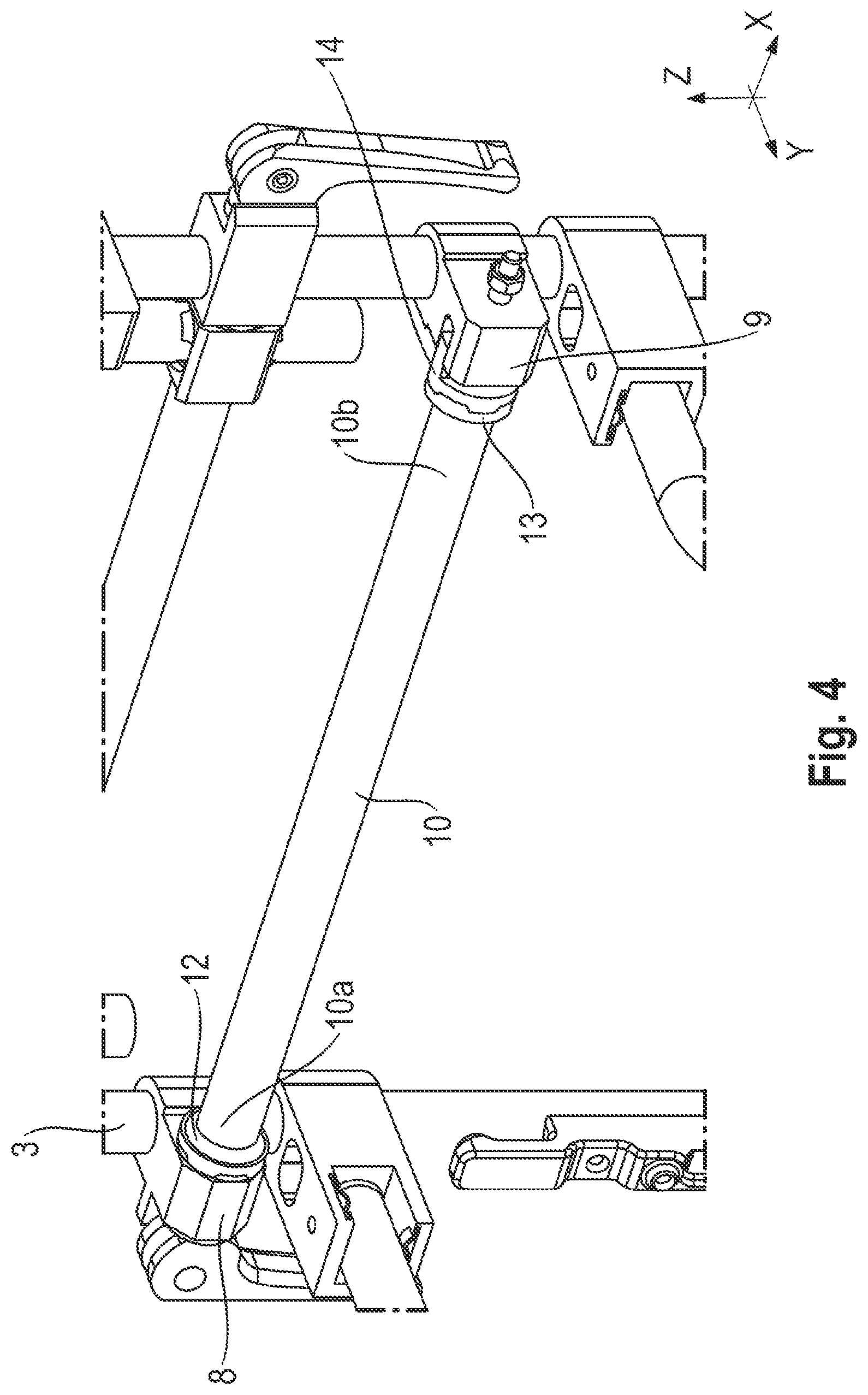 Patent US12092139 Figure 4 – Hinge for load transport trolleys