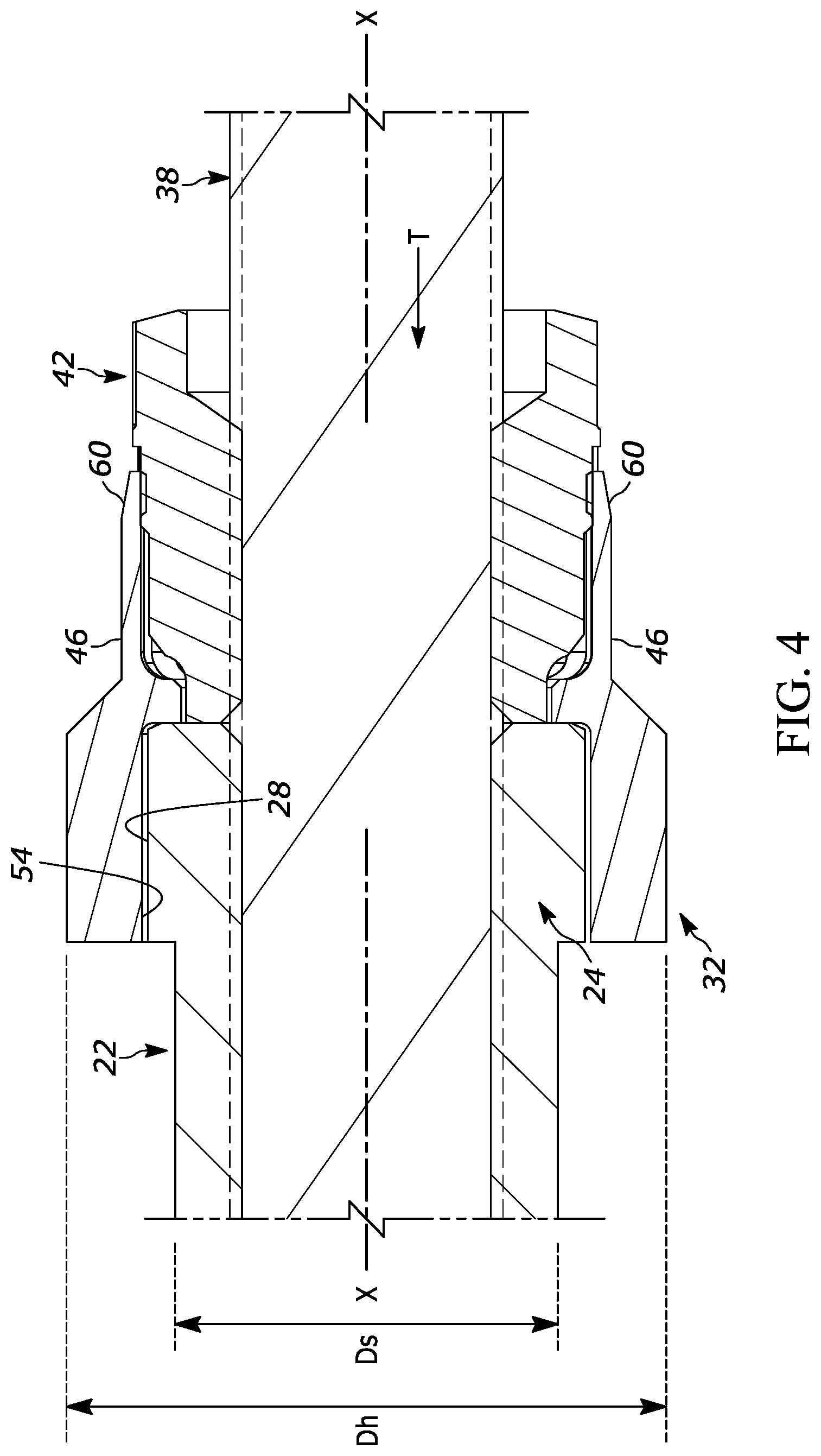 Patent US12092147 Figure 4 – Adjustable length rod-end assembly having an integral secondary locking feature