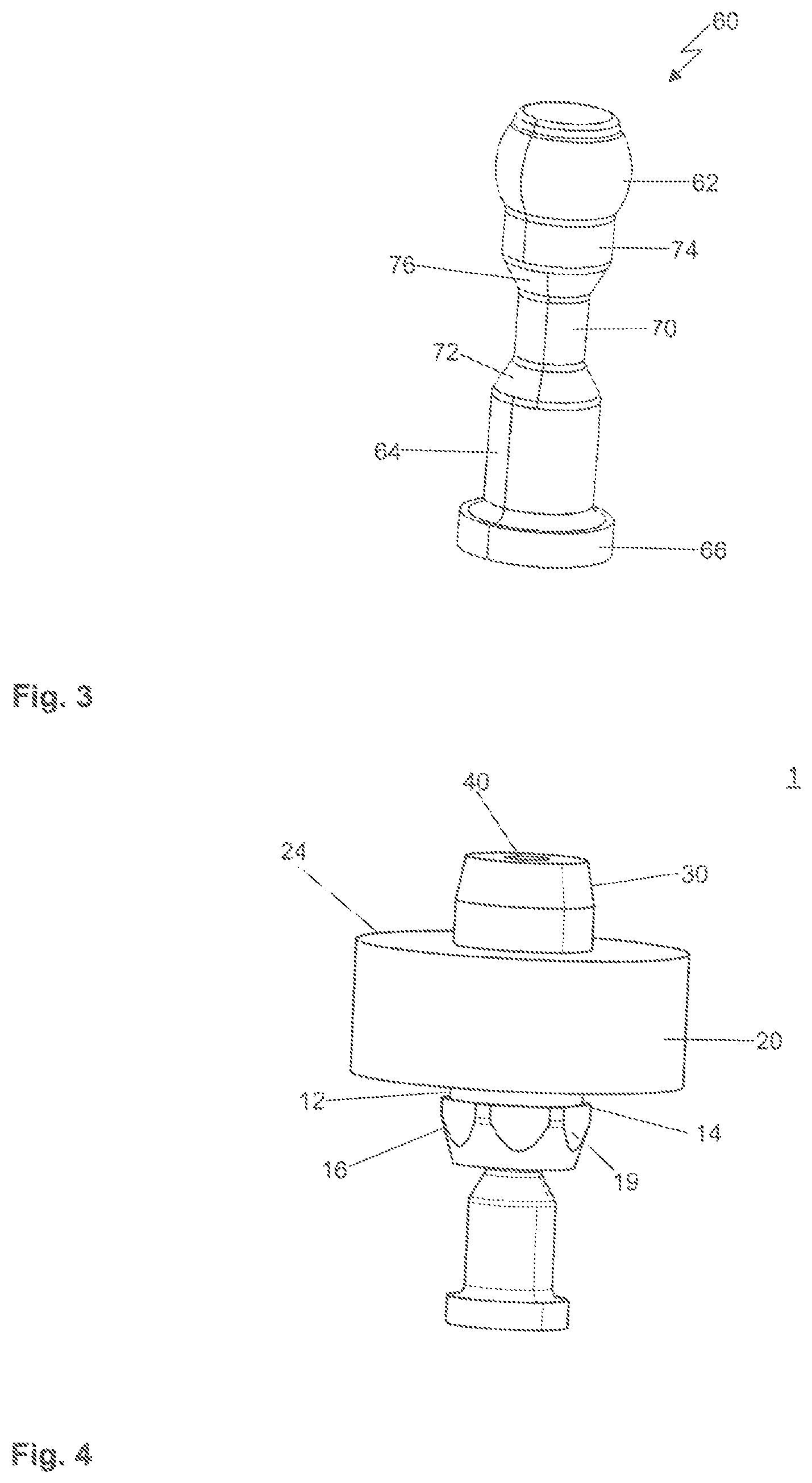 Patent US12092149 Figure 2 – Resilient connecting block, connecting pin therefor, and a connection between two components via the resilient connecting block