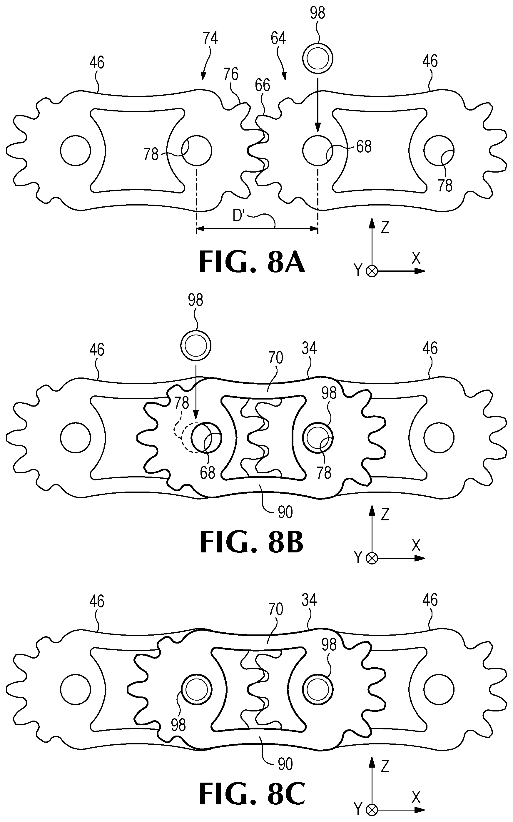 Patent US12092151 Figure 7 – Multi-pivot timing chain with link flexures