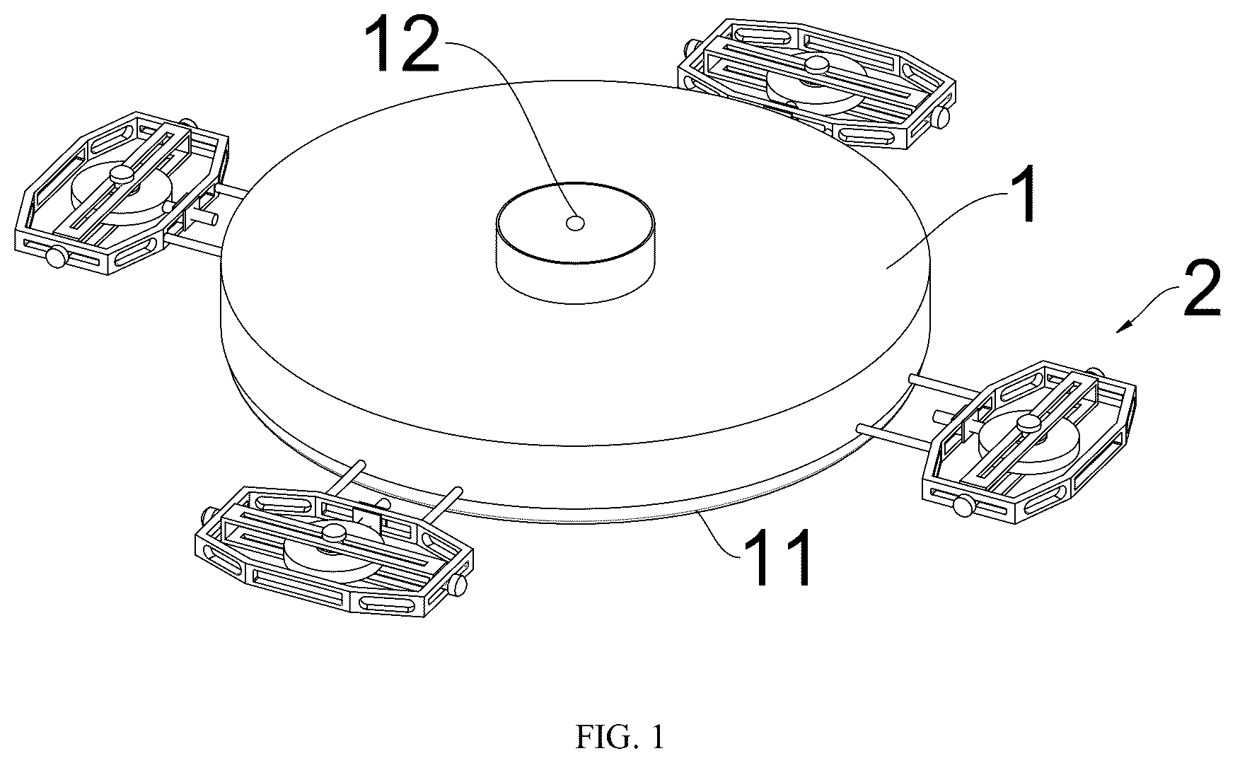 Patent US12092157 Figure 1 – Magnetic preloading air bearing and linear platform having same