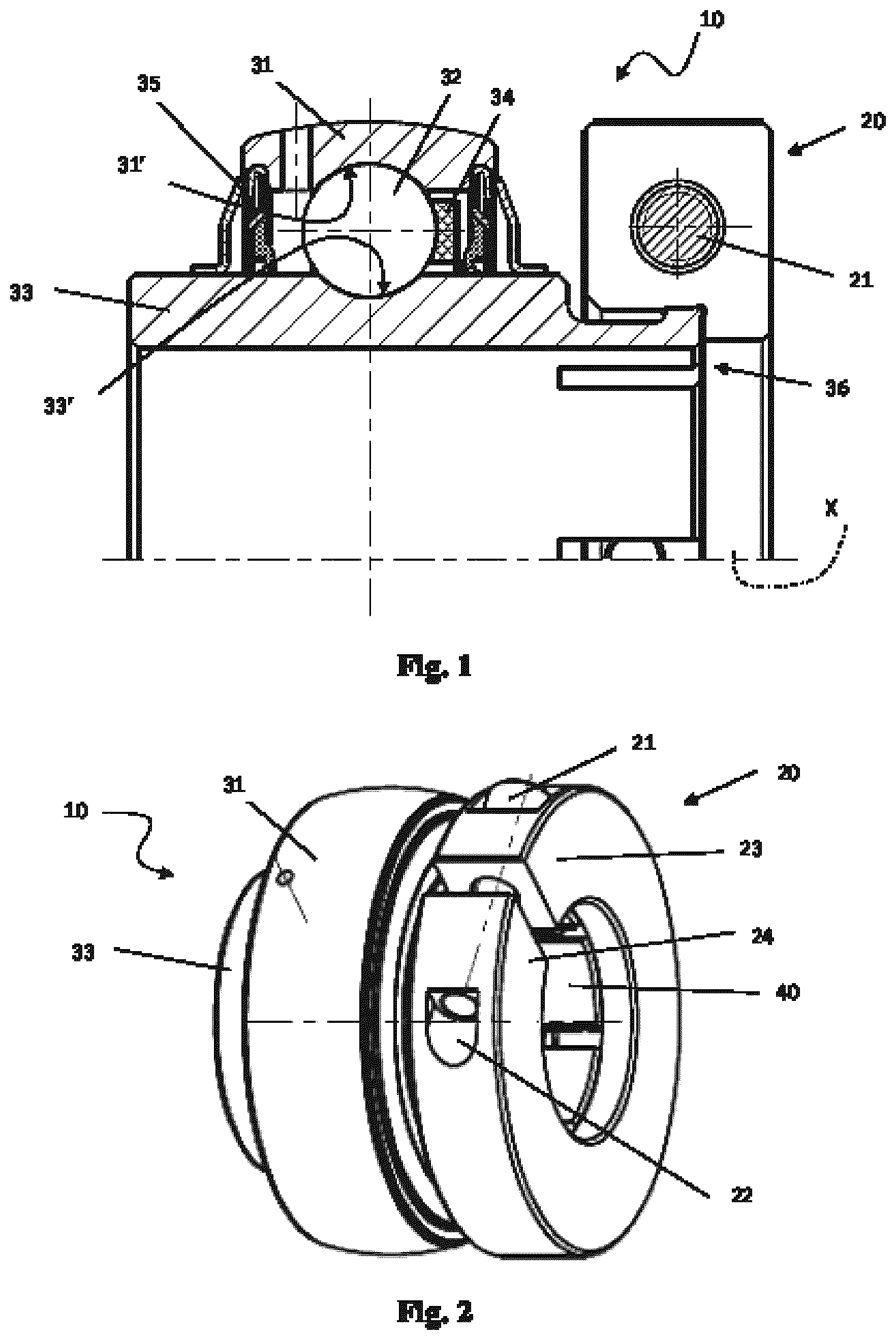 Patent US12092159 Figure 1 – Bearing unit with concentric clamping collar