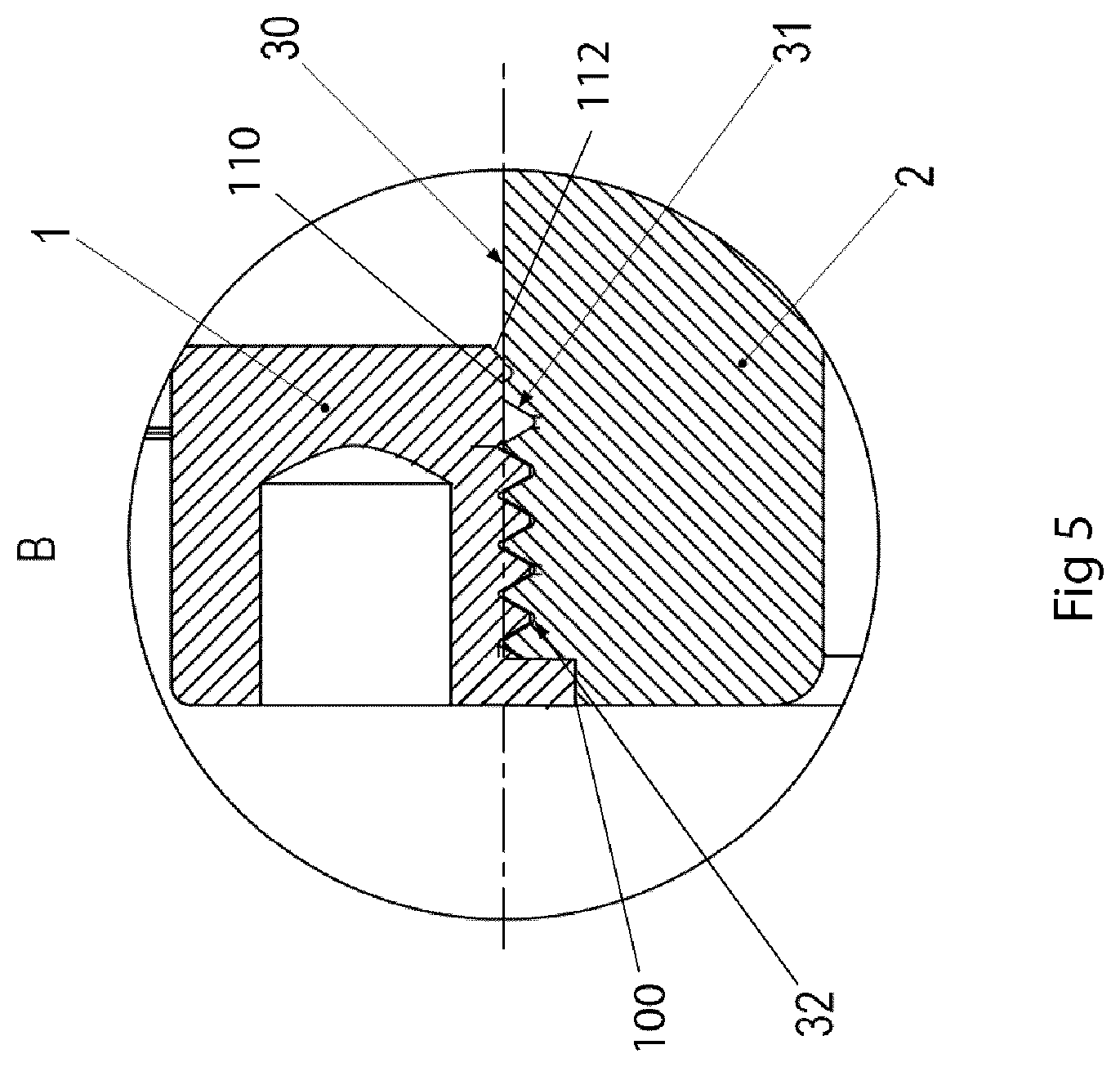 Patent US12092161 Figure 5 – Bearing assembly having a shaft, a first bearing, and a nut