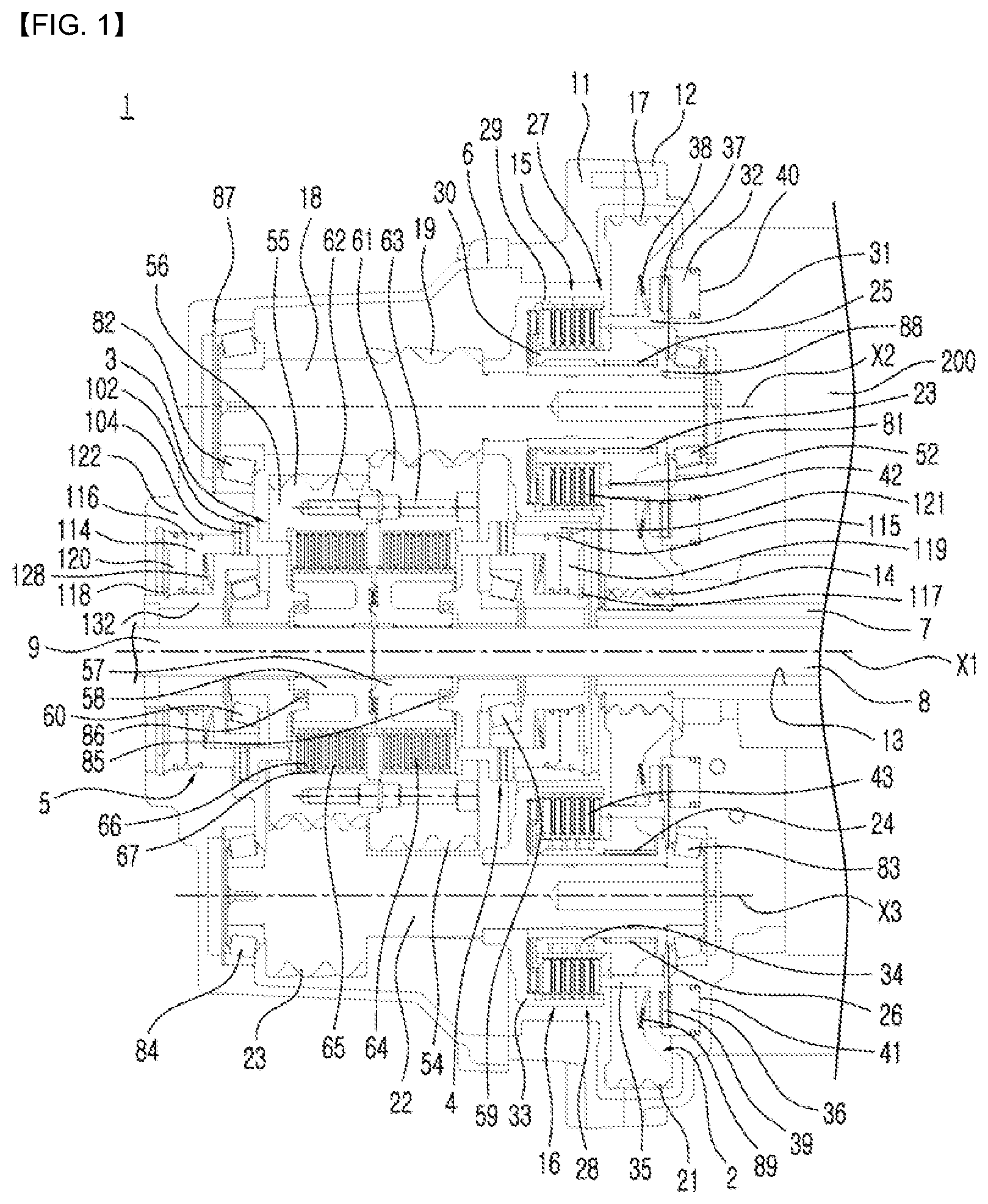 Patent US12092167 — Speed shifting structure of electric driving apparatus for vehicle and electric driving apparatus including same — Figure 1