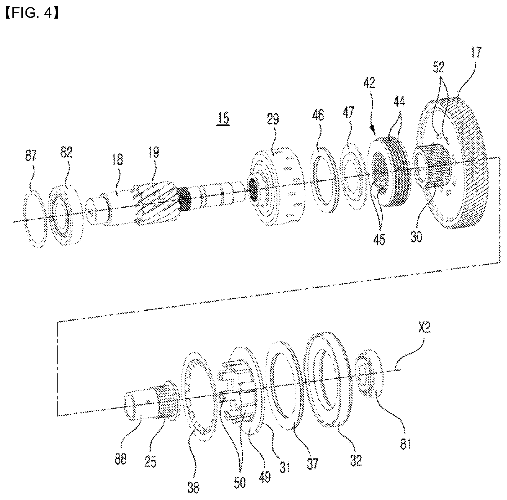 Patent US12092167 Figure 4 – Speed shifting structure of electric driving apparatus for vehicle and electric driving apparatus including same