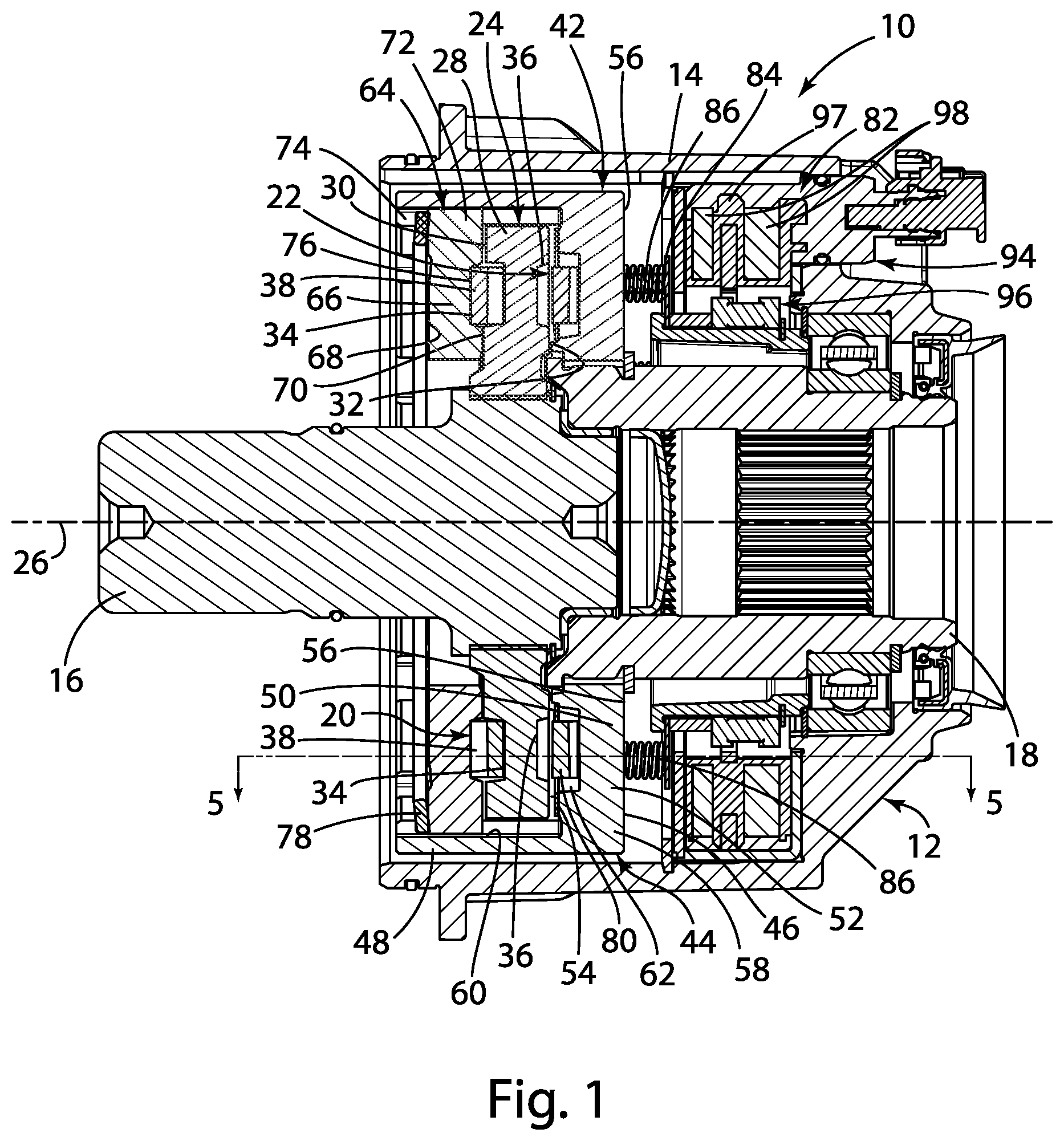 Patent US12092172 Figure 1 – Controllable clutch assembly