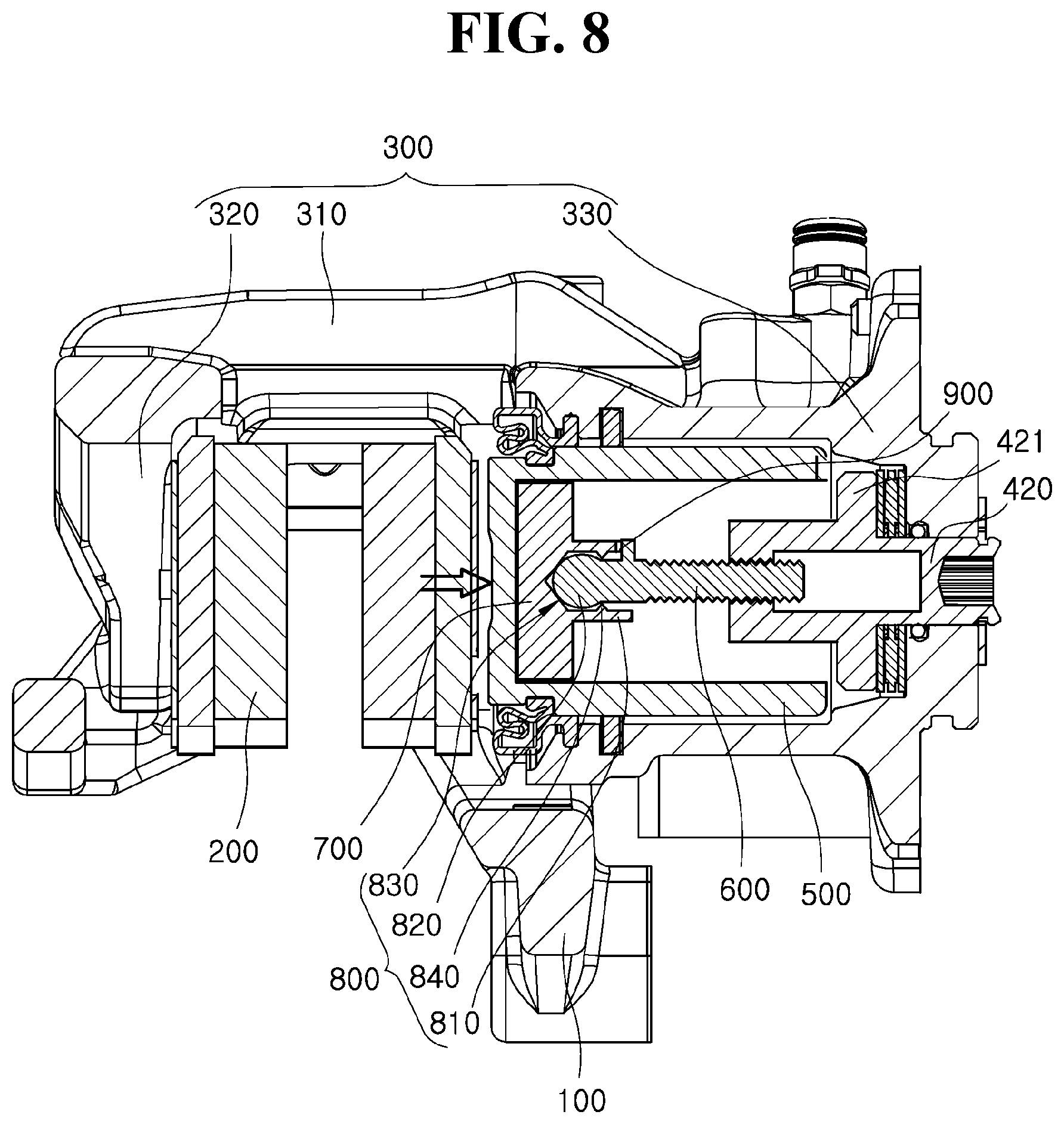 Patent US12092178 Figure 8 – Brake apparatus for vehicle