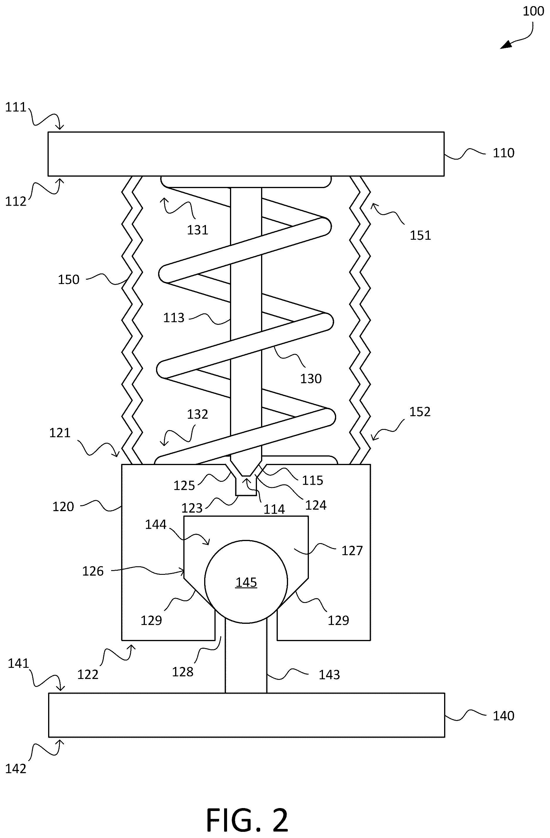 Patent US12092183 Figure 4 – Spring mechanism for self-lock and centering during loading