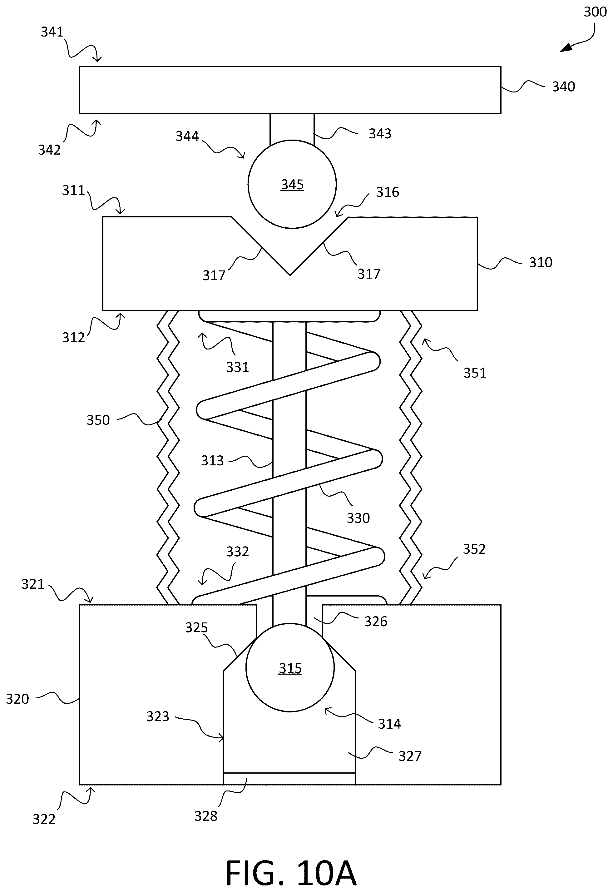Patent US12092183 Figure 8 – Spring mechanism for self-lock and centering during loading