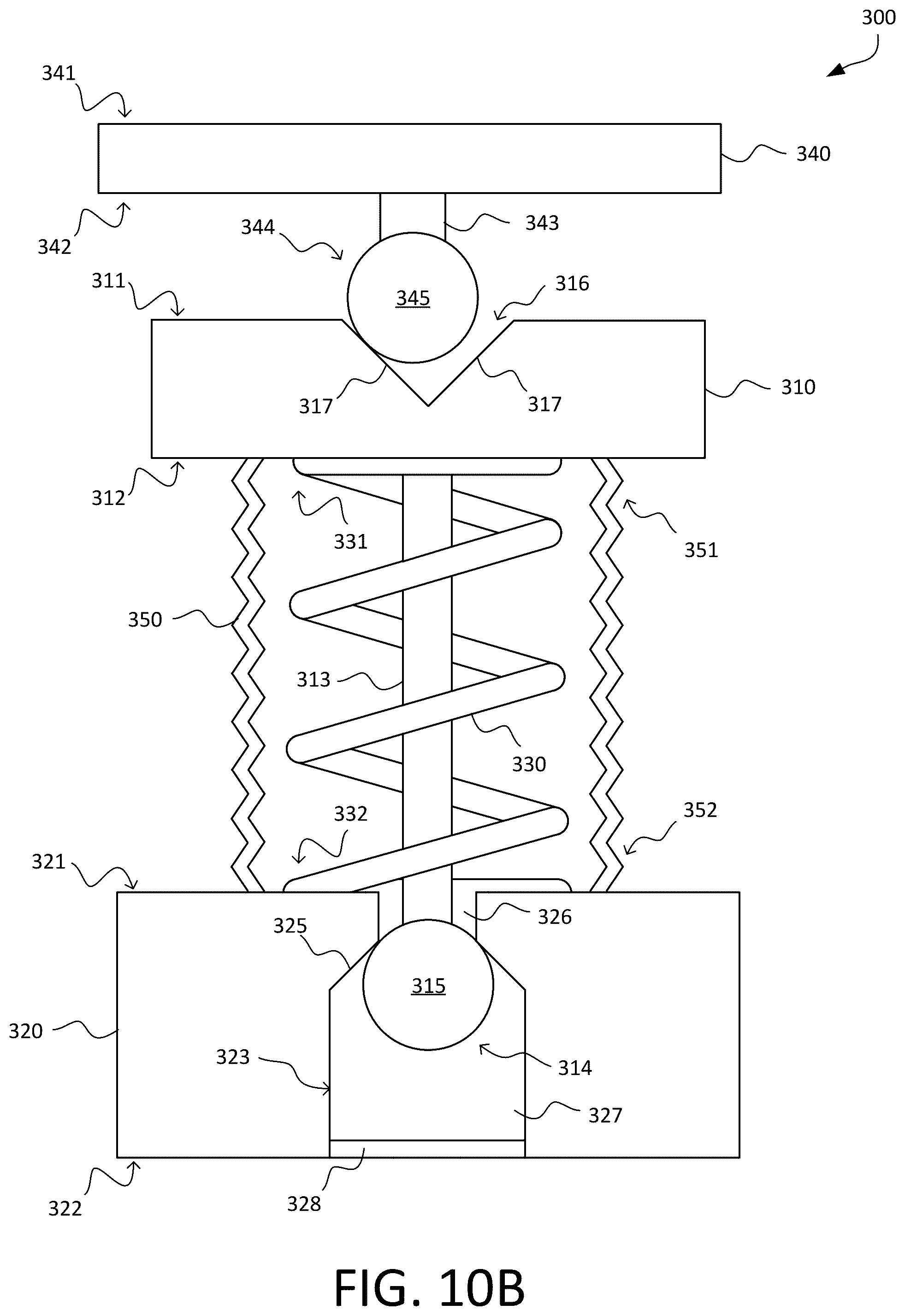 Patent US12092183 Figure 9 – Spring mechanism for self-lock and centering during loading