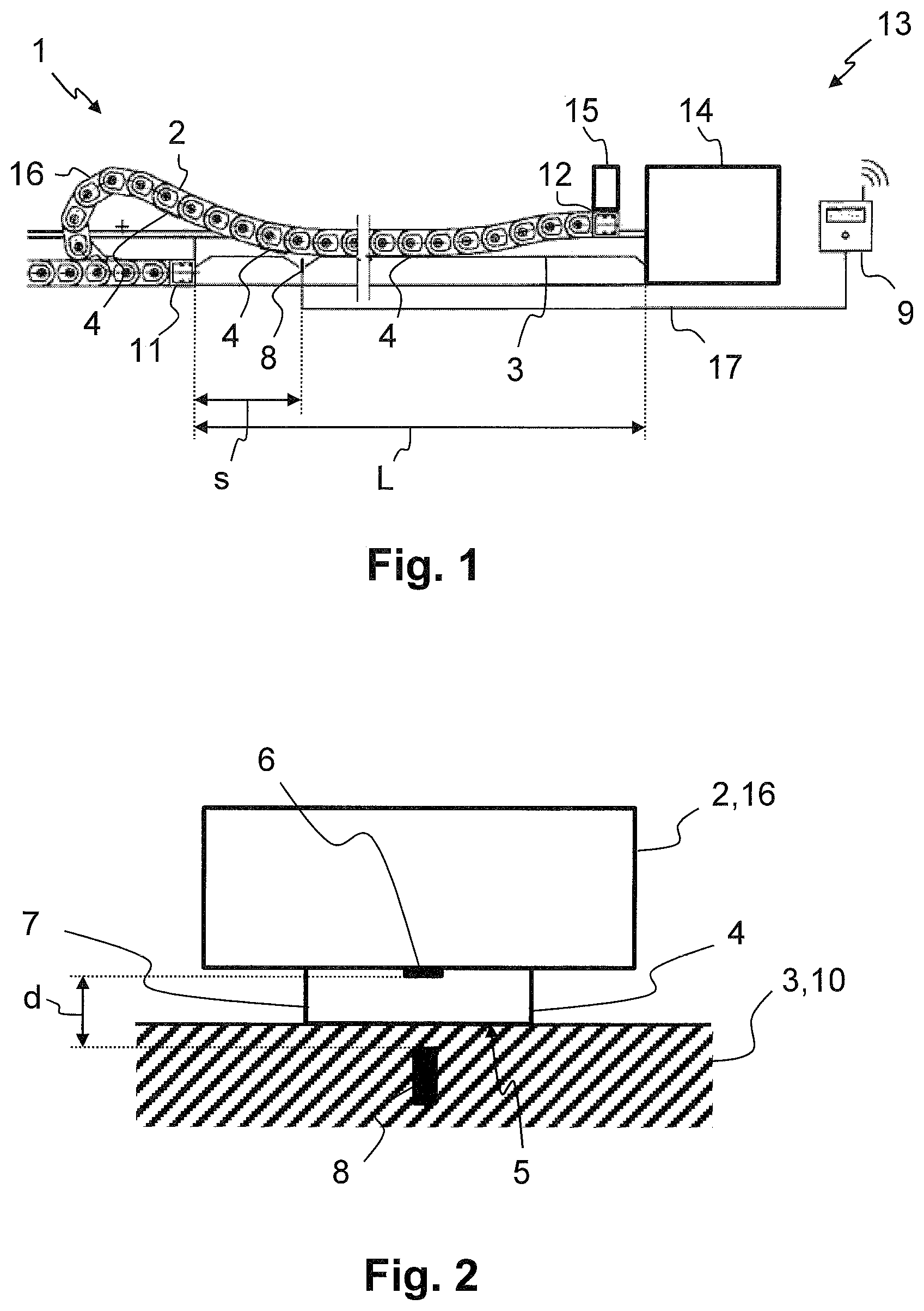 Patent US12092187 Figure 1 – Device comprising an energy chain and a sliding table