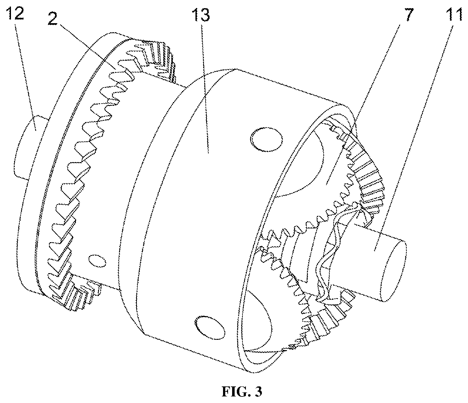 Patent US12092193 Figure 3 – Planetary bevel gear automatic limited slip differential