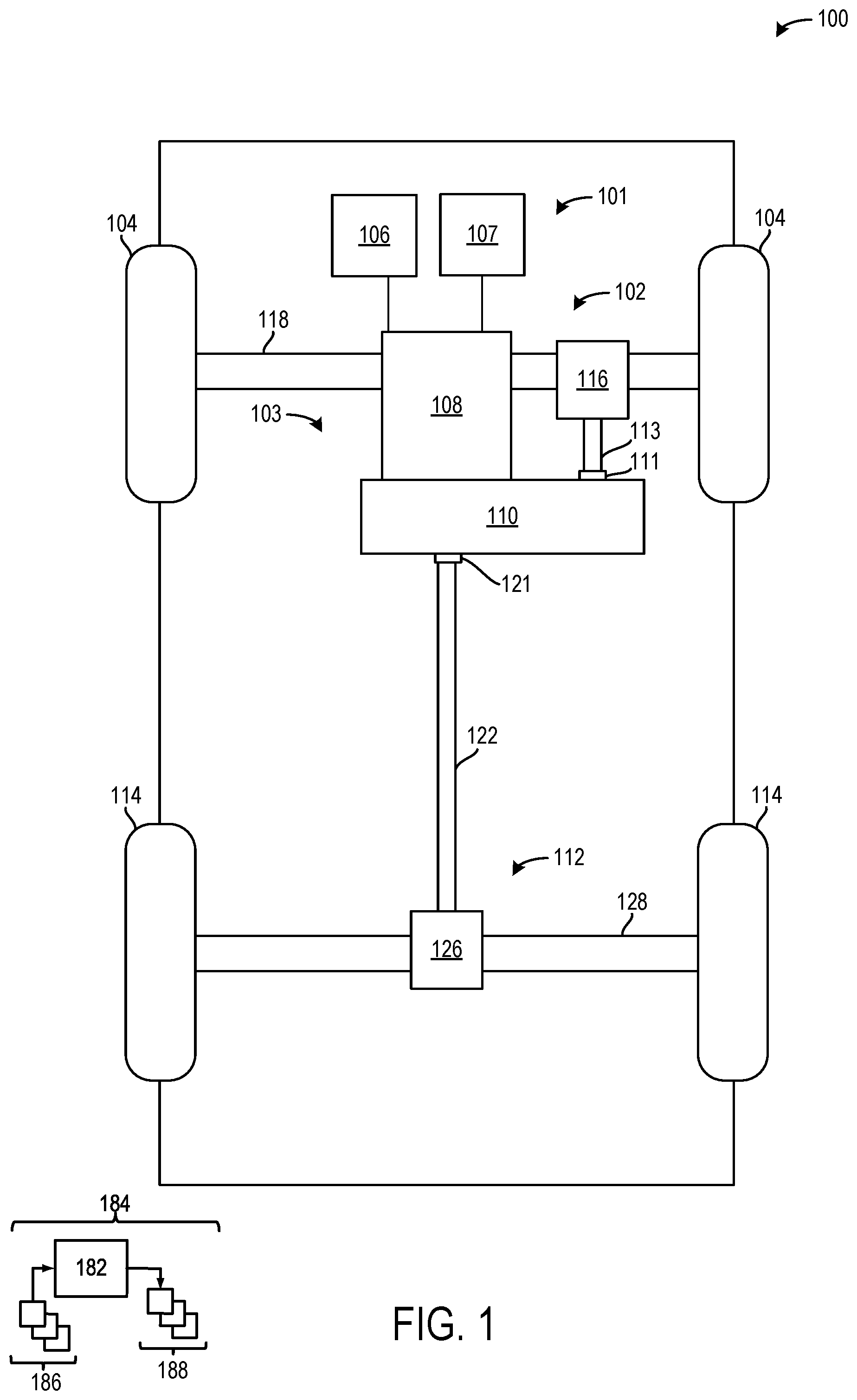 Patent US12092194 — Systems and method for an electric powertrain — Figure 1