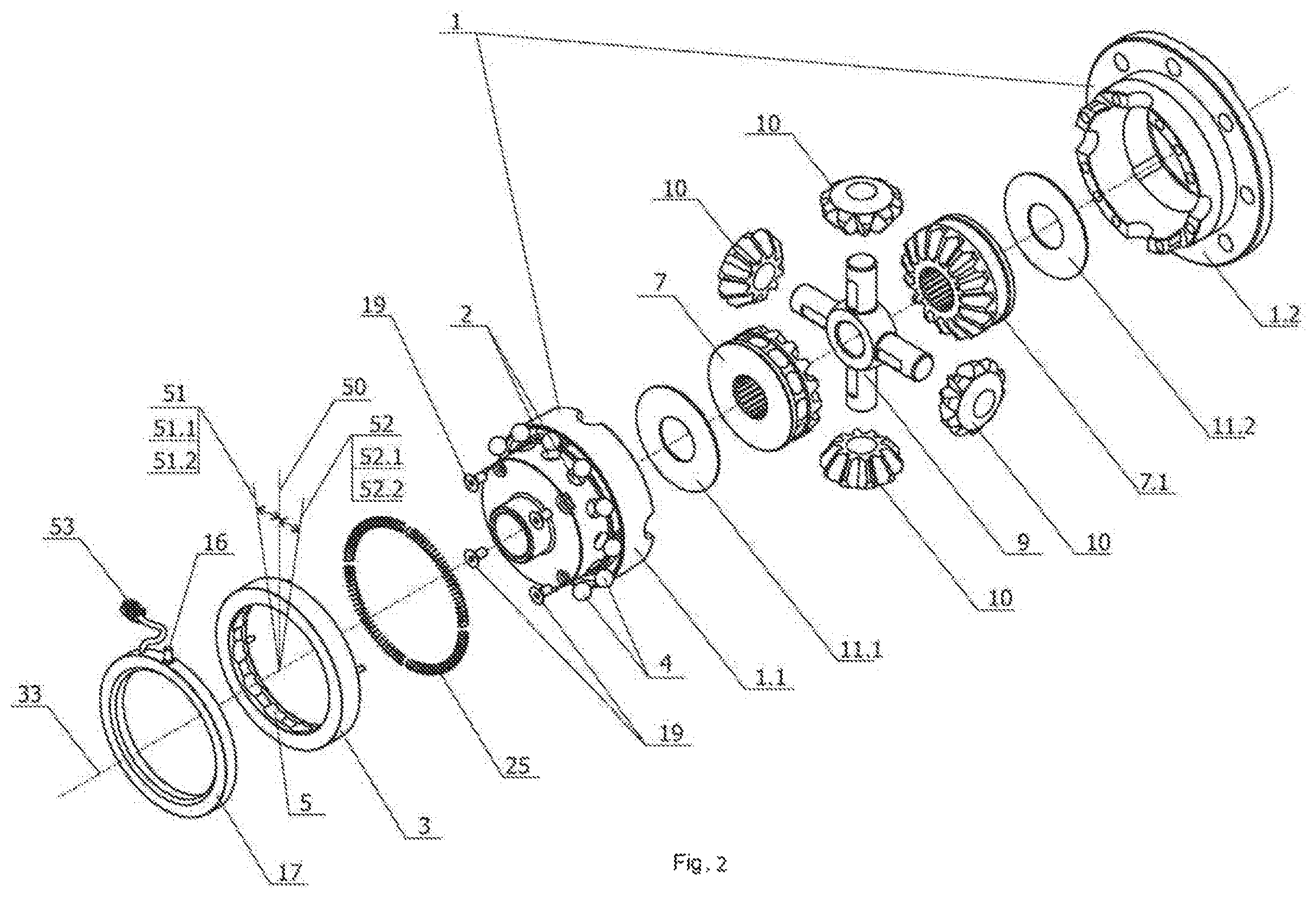 Patent US12092195 Figure 2 – Vehicle differential locking device