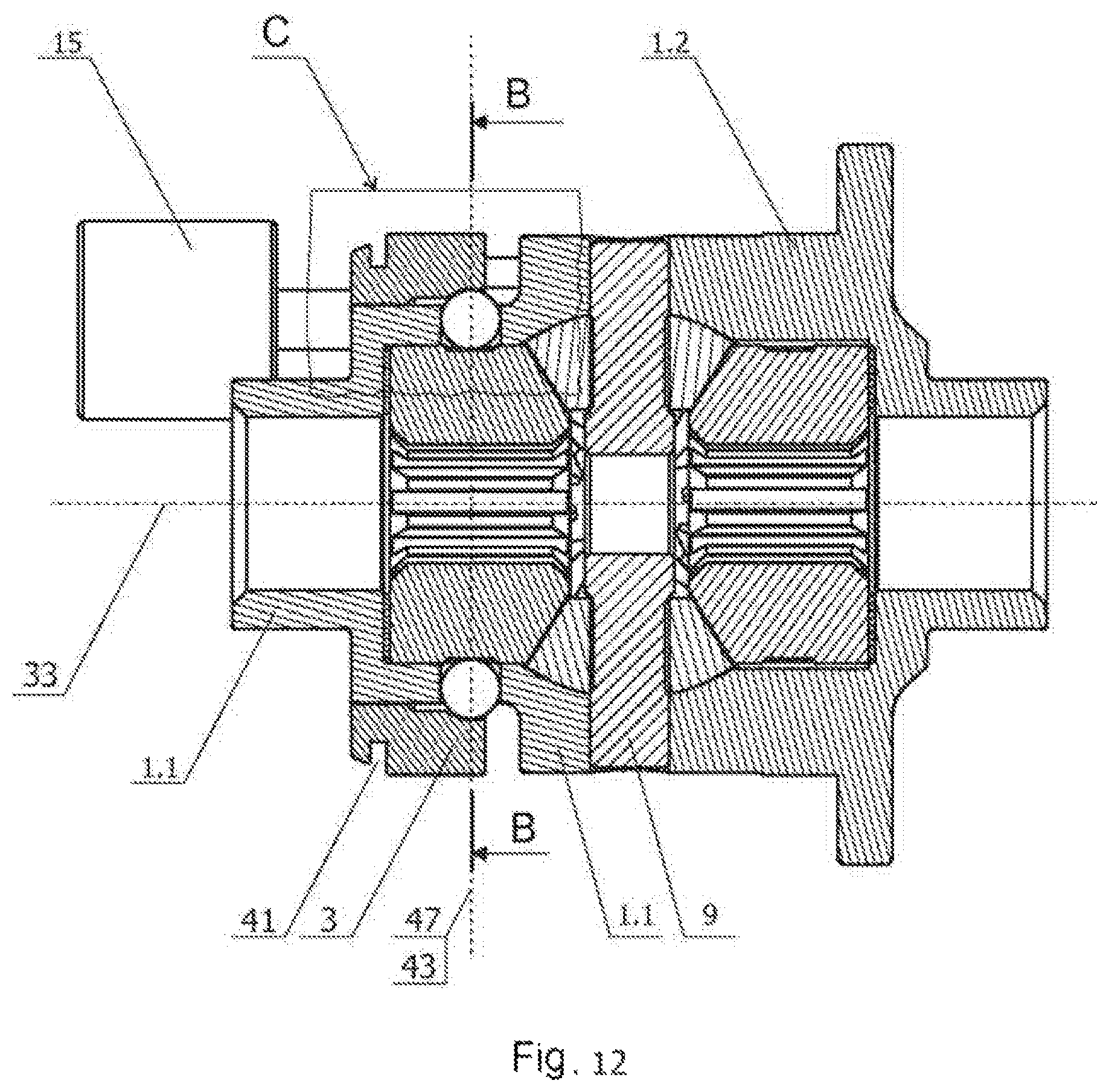 Patent US12092195 Figure 11 – Vehicle differential locking device