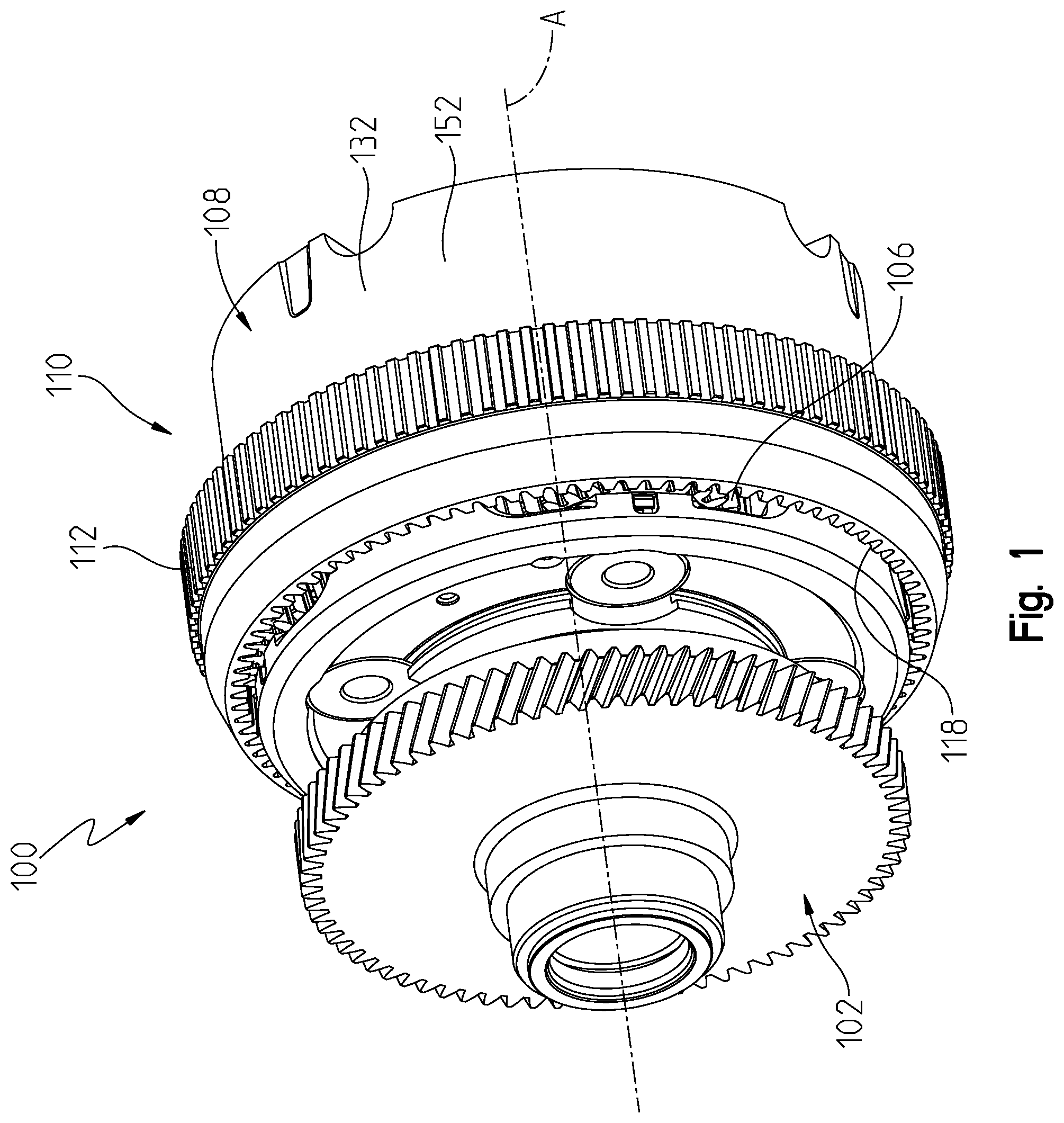 Patent US12092200 Figure 1 – Lubrication of a planetary gear system