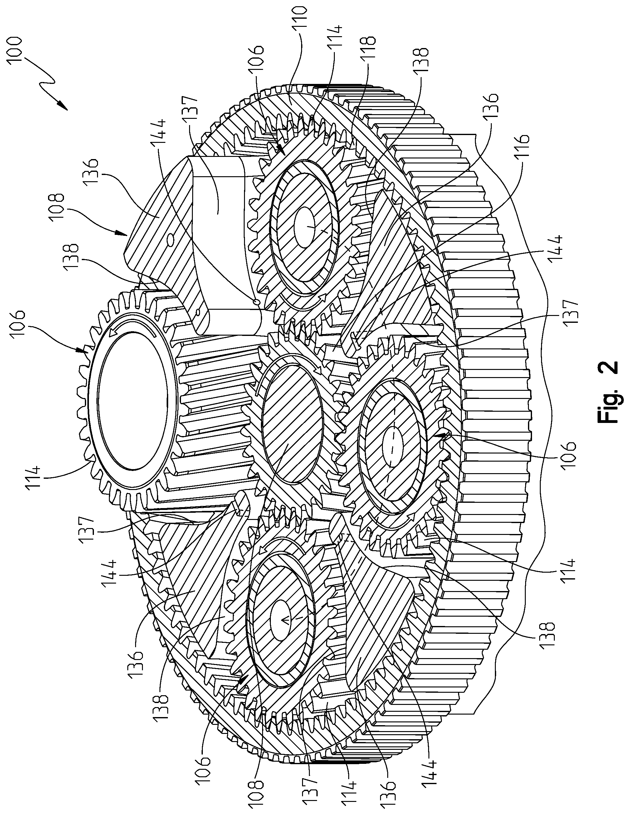 Patent US12092200 Figure 3 – Lubrication of a planetary gear system