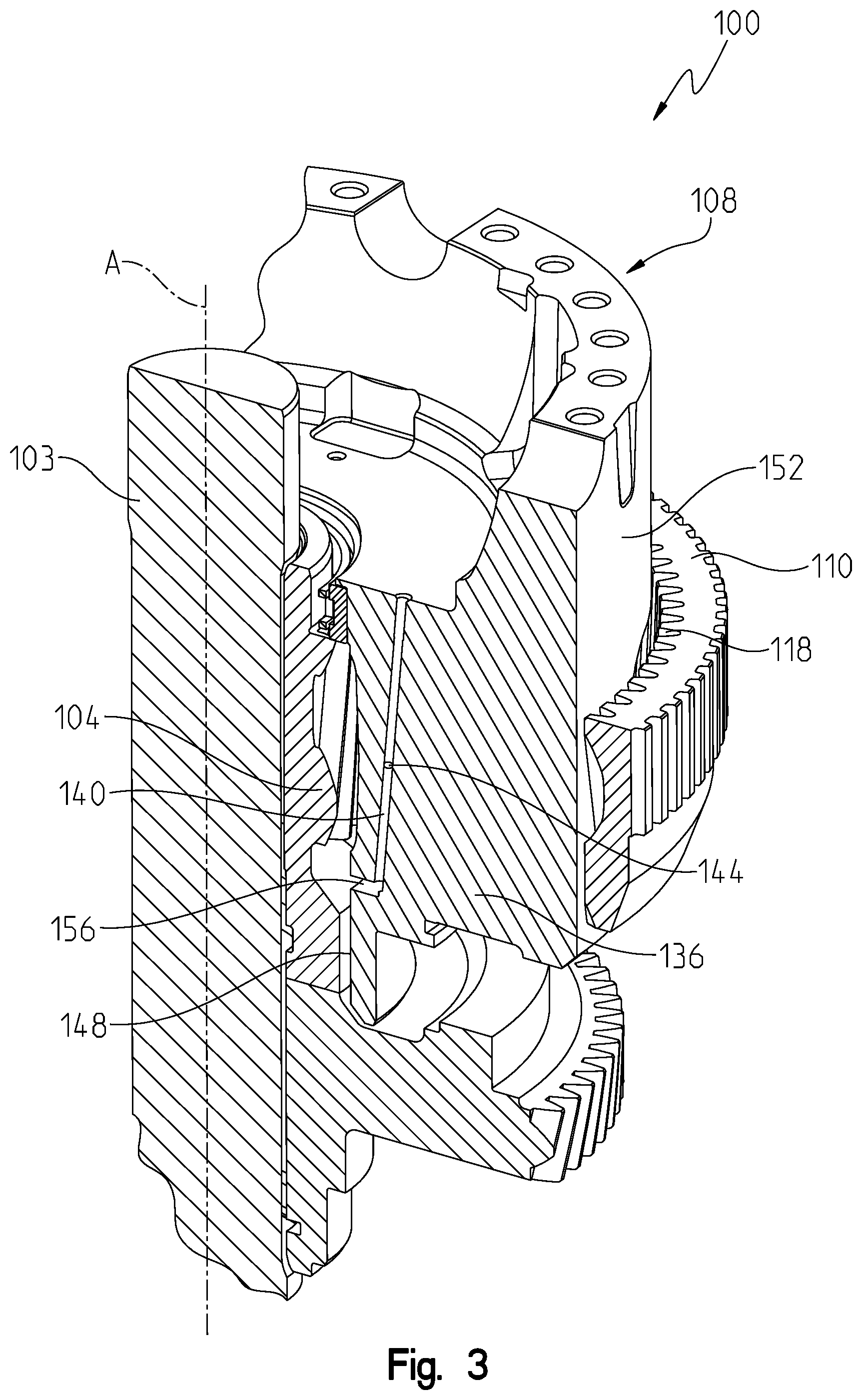 Patent US12092200 Figure 4 – Lubrication of a planetary gear system