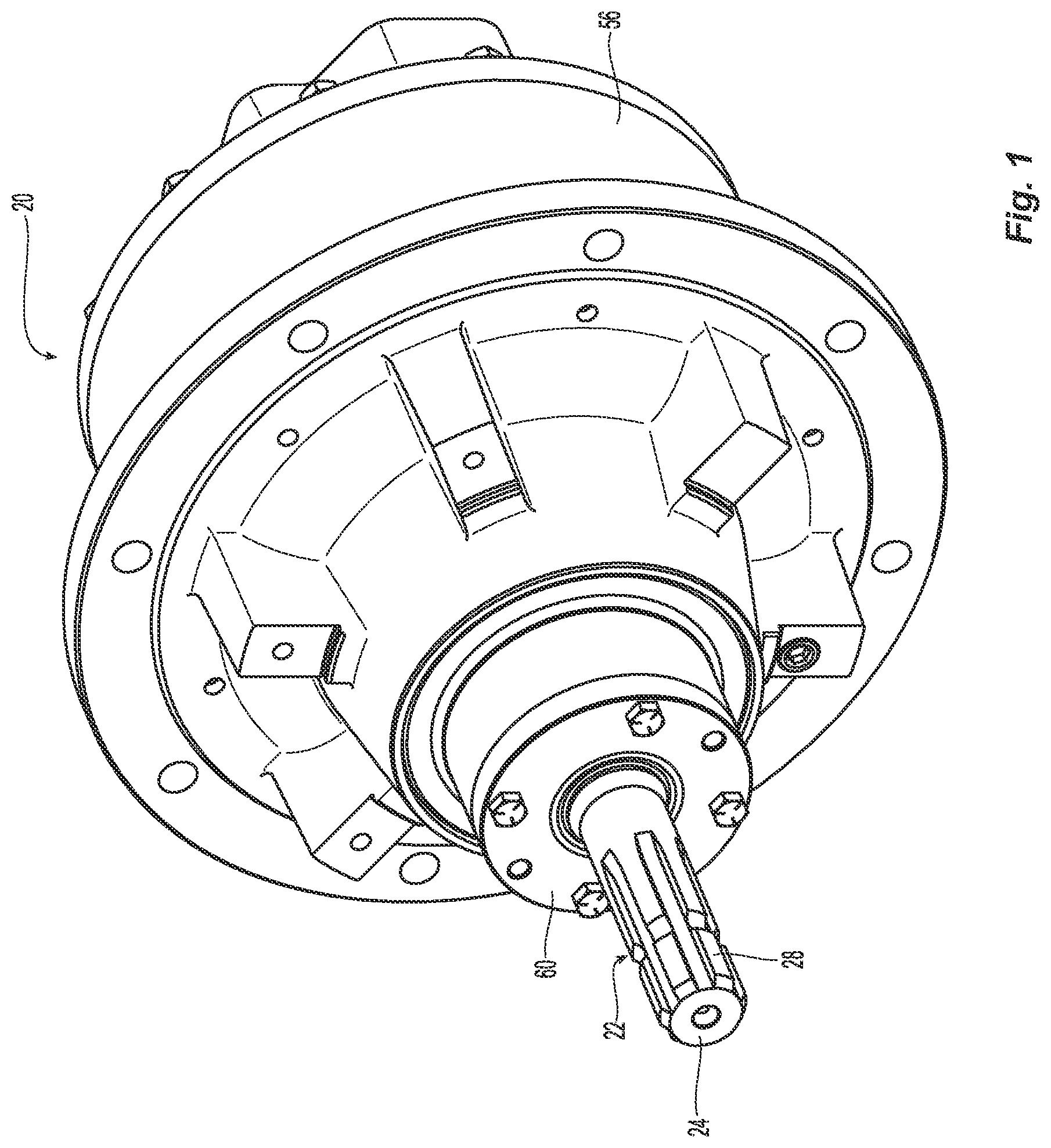 Patent US12092203 Figure 1 – Planetary gear assembly with reversible PTO shaft