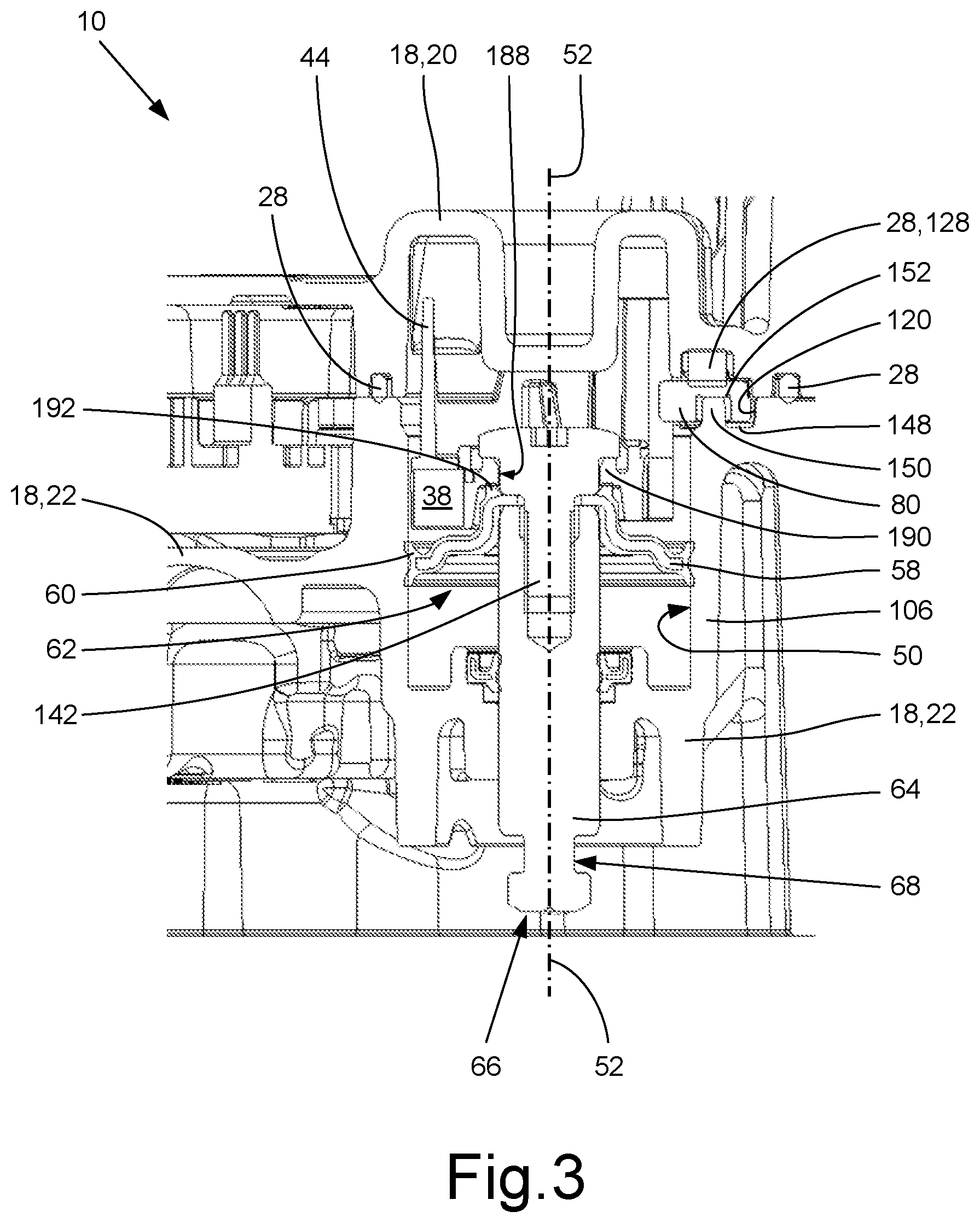 Patent US12092208 Figure 3 – Actuating device for an automated manual transmission