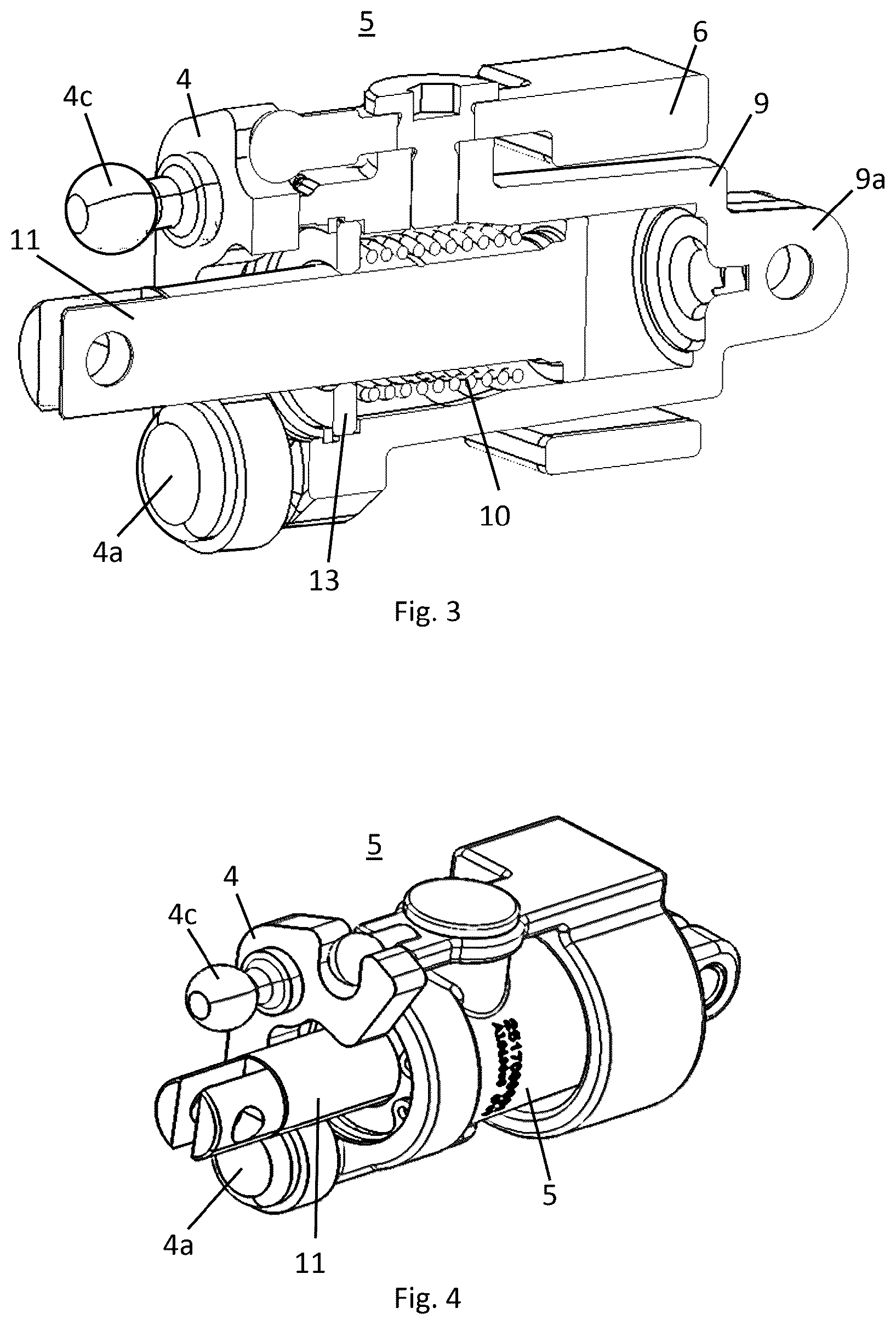 Patent US12092212 Figure 2 – Parking brake assembly with emergency actuator with passive acceleration compensation, and method for preventing undesired triggering of the emergency actuator
