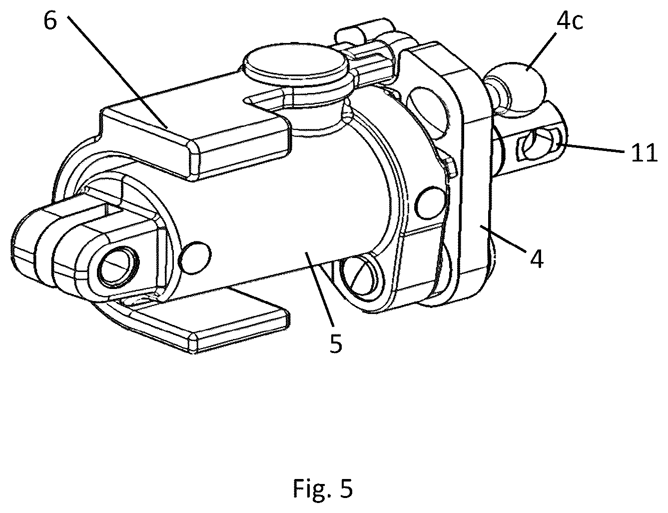 Patent US12092212 Figure 3 – Parking brake assembly with emergency actuator with passive acceleration compensation, and method for preventing undesired triggering of the emergency actuator