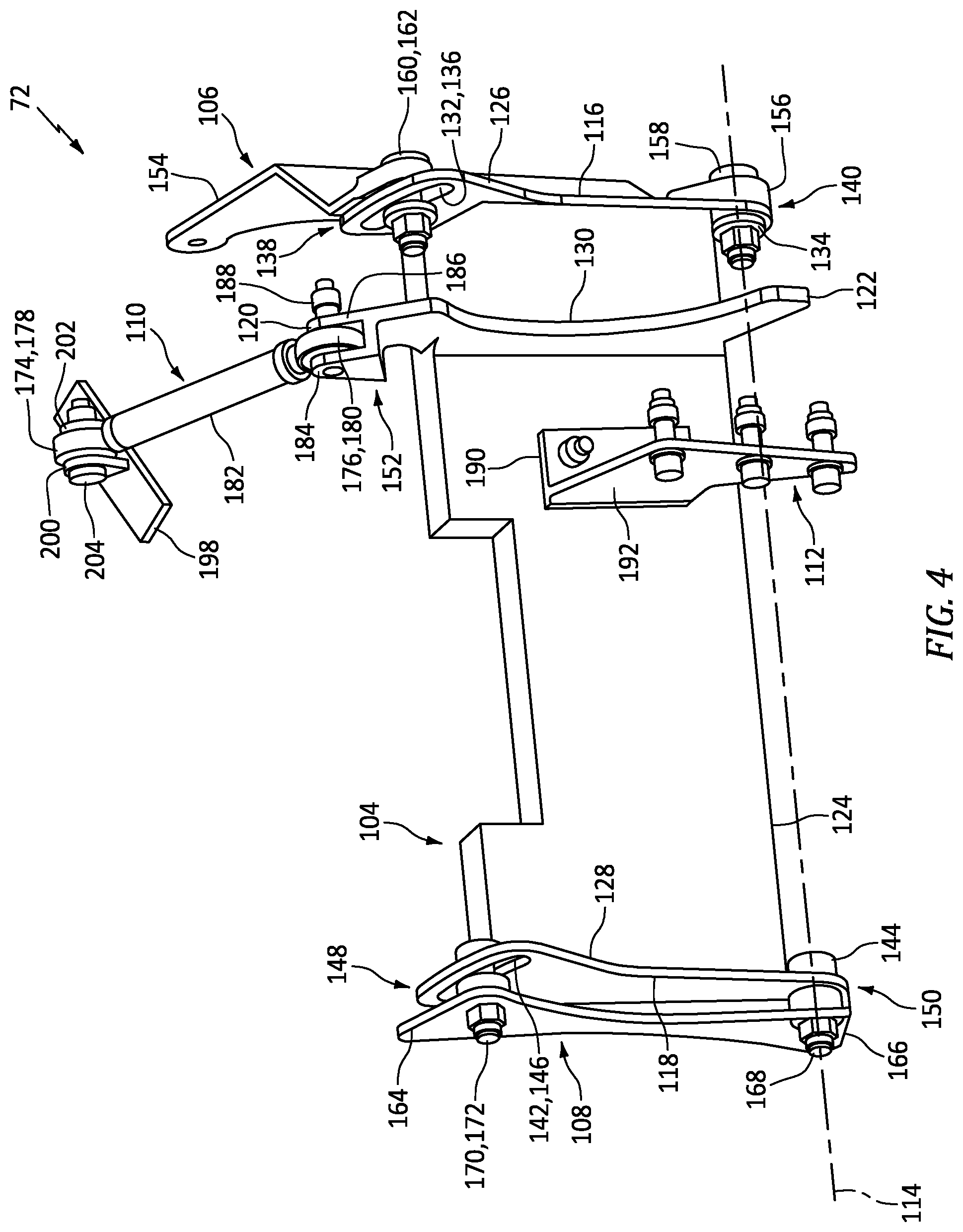 Patent US12092214 Figure 4 – Adjustable mounting assembly for tension member driven device