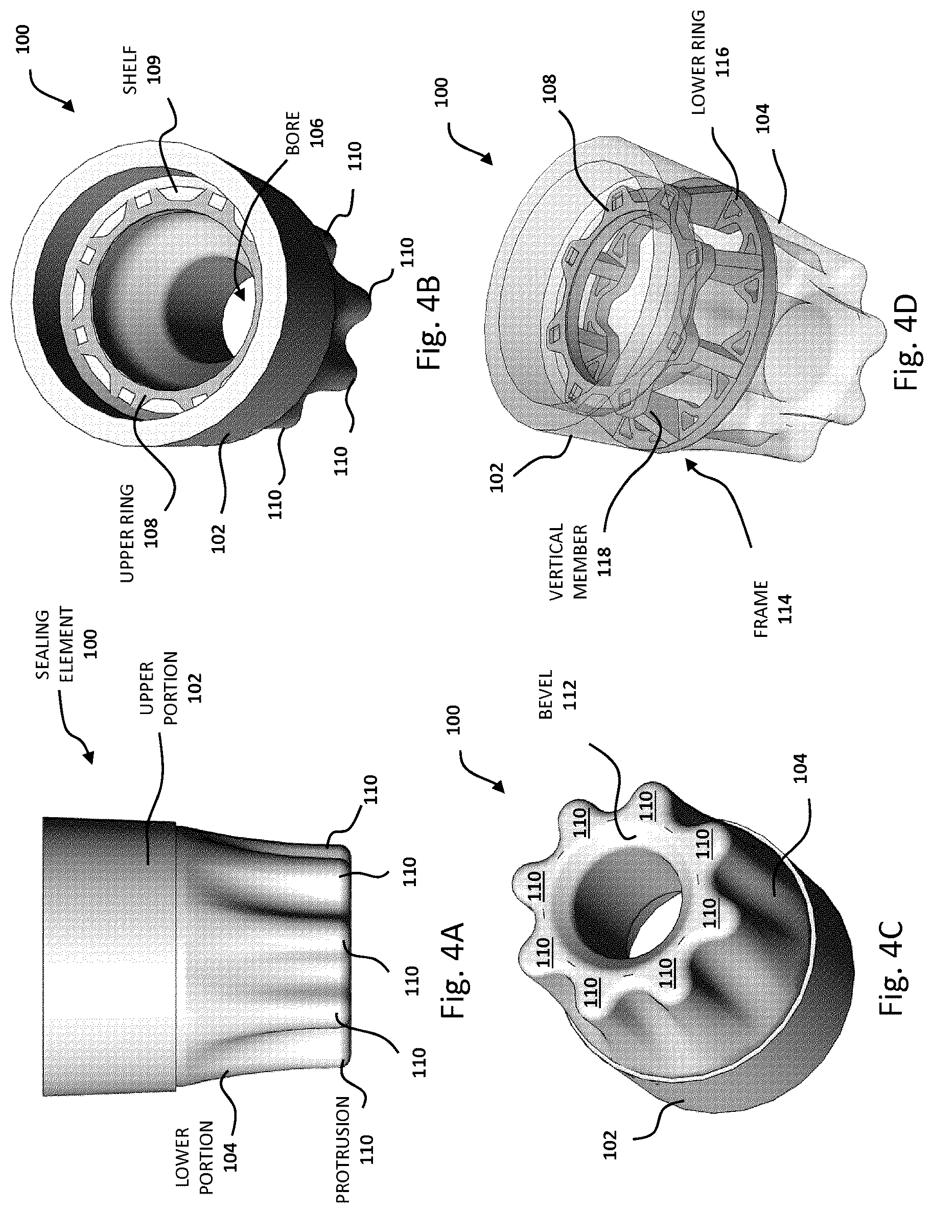 Patent US12092217 Figure 4 – Sealing element and assembly