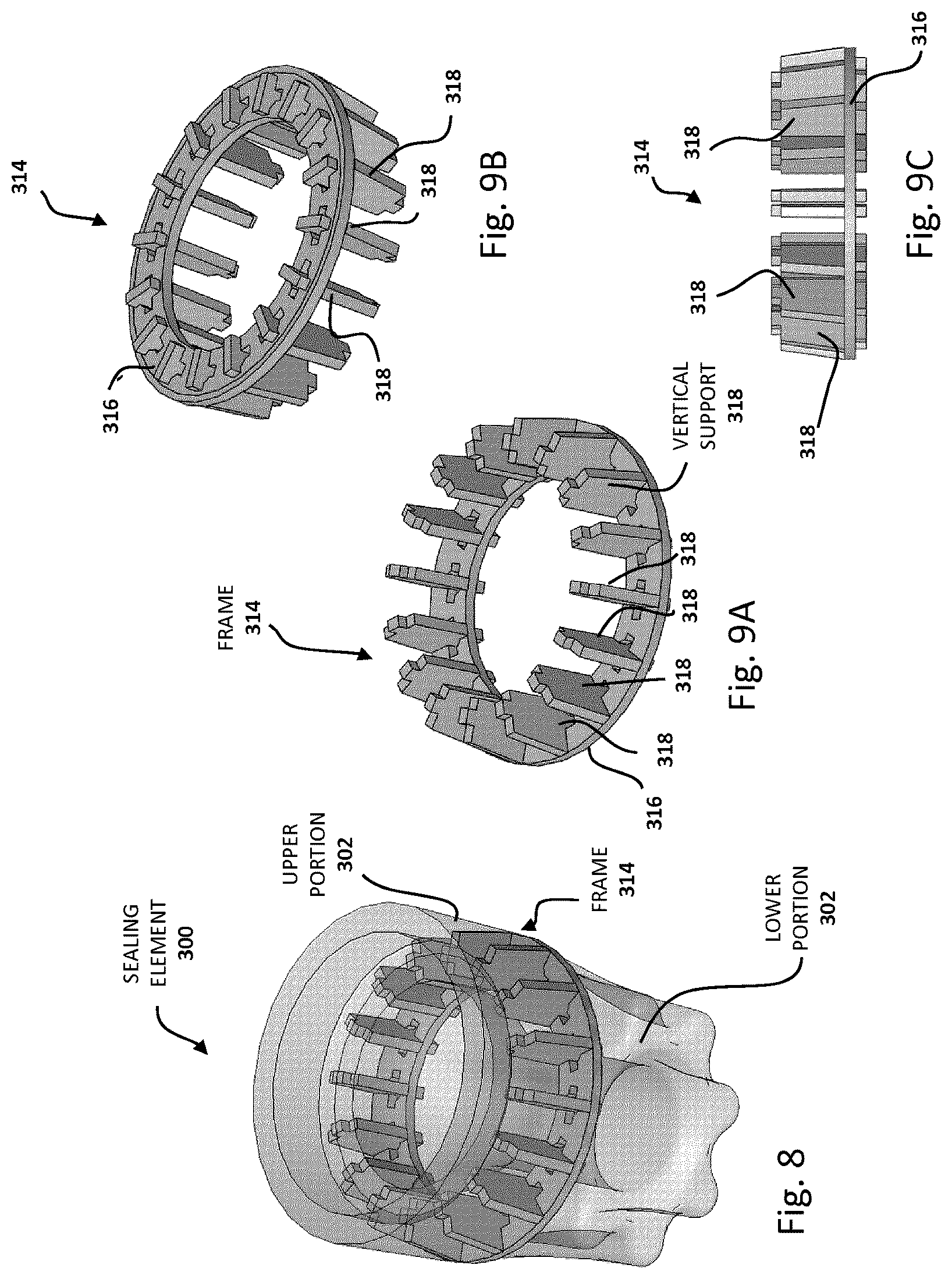 Patent US12092217 Figure 8 – Sealing element and assembly