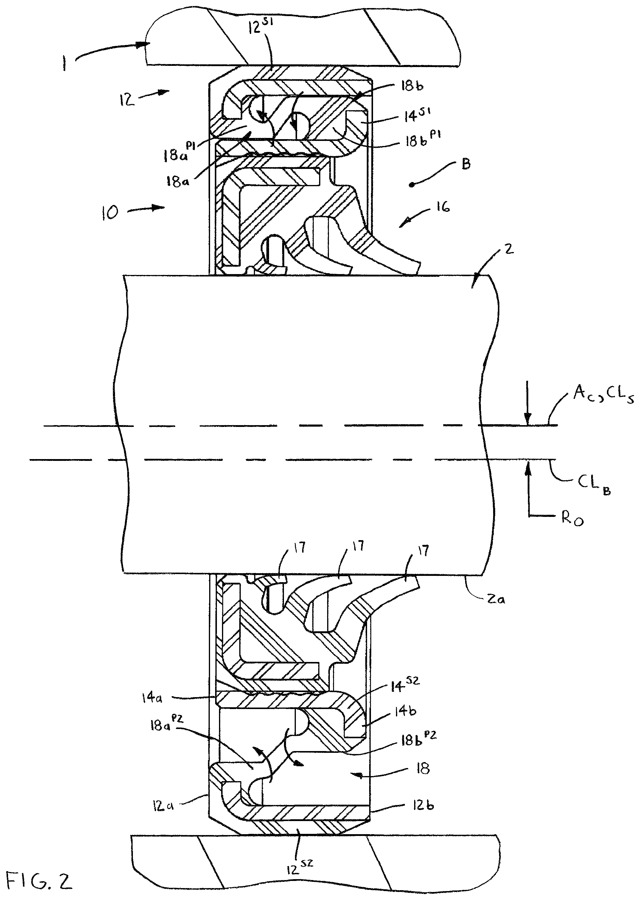 Patent US12092218 Figure 2 – Seal assembly with deflectable coupler for centering a sealing member