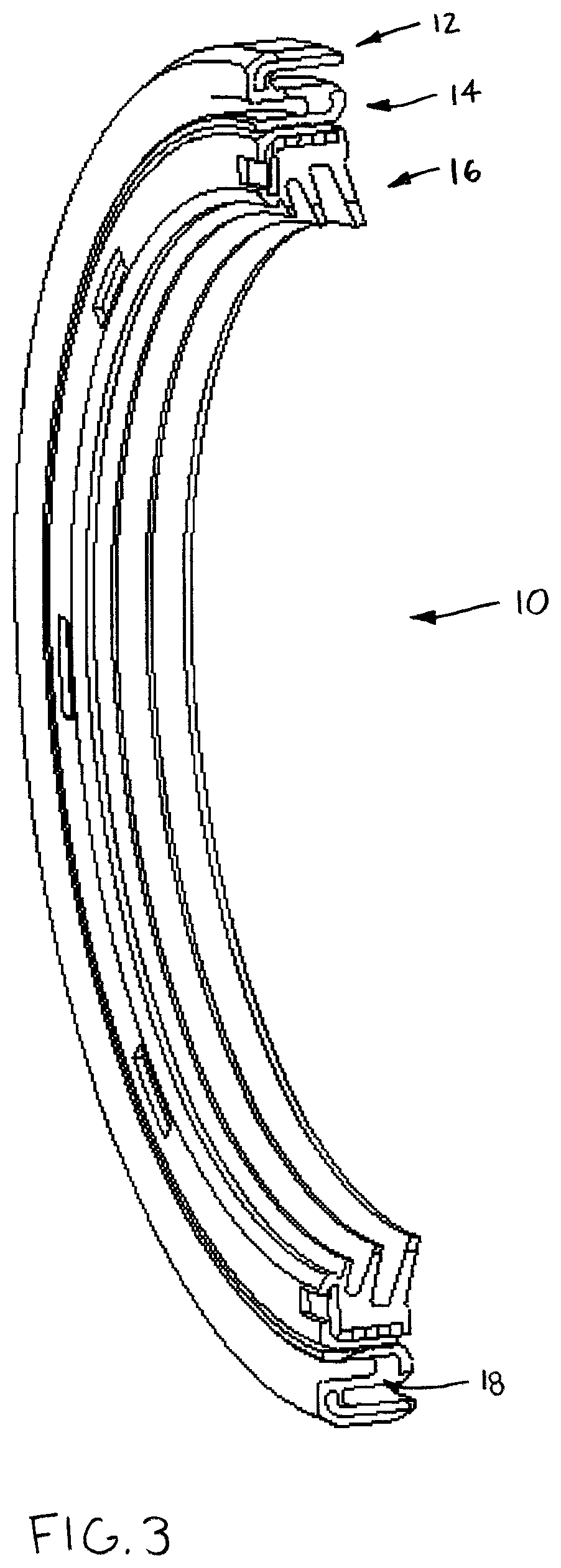 Patent US12092218 Figure 3 – Seal assembly with deflectable coupler for centering a sealing member