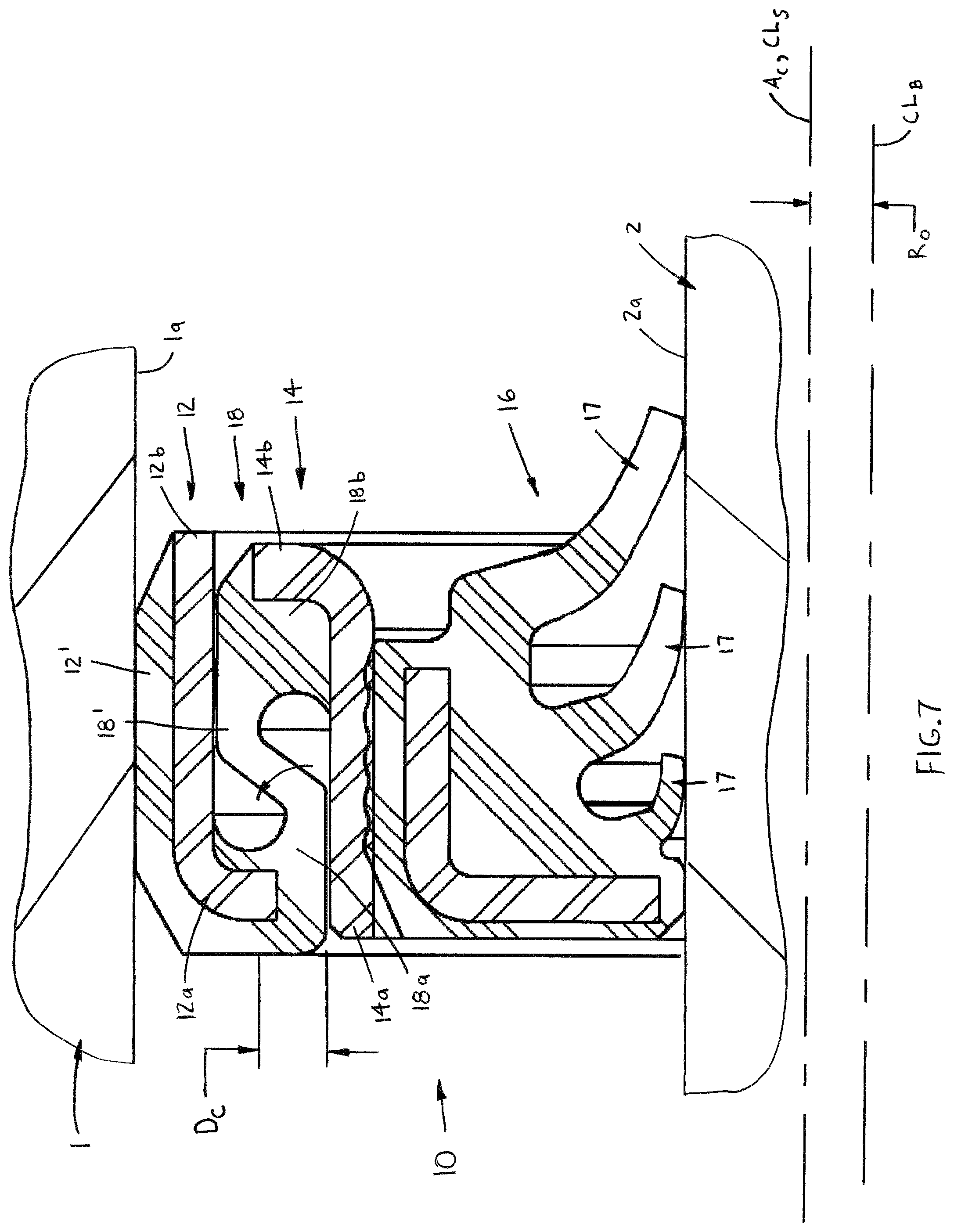 Patent US12092218 Figure 6 – Seal assembly with deflectable coupler for centering a sealing member
