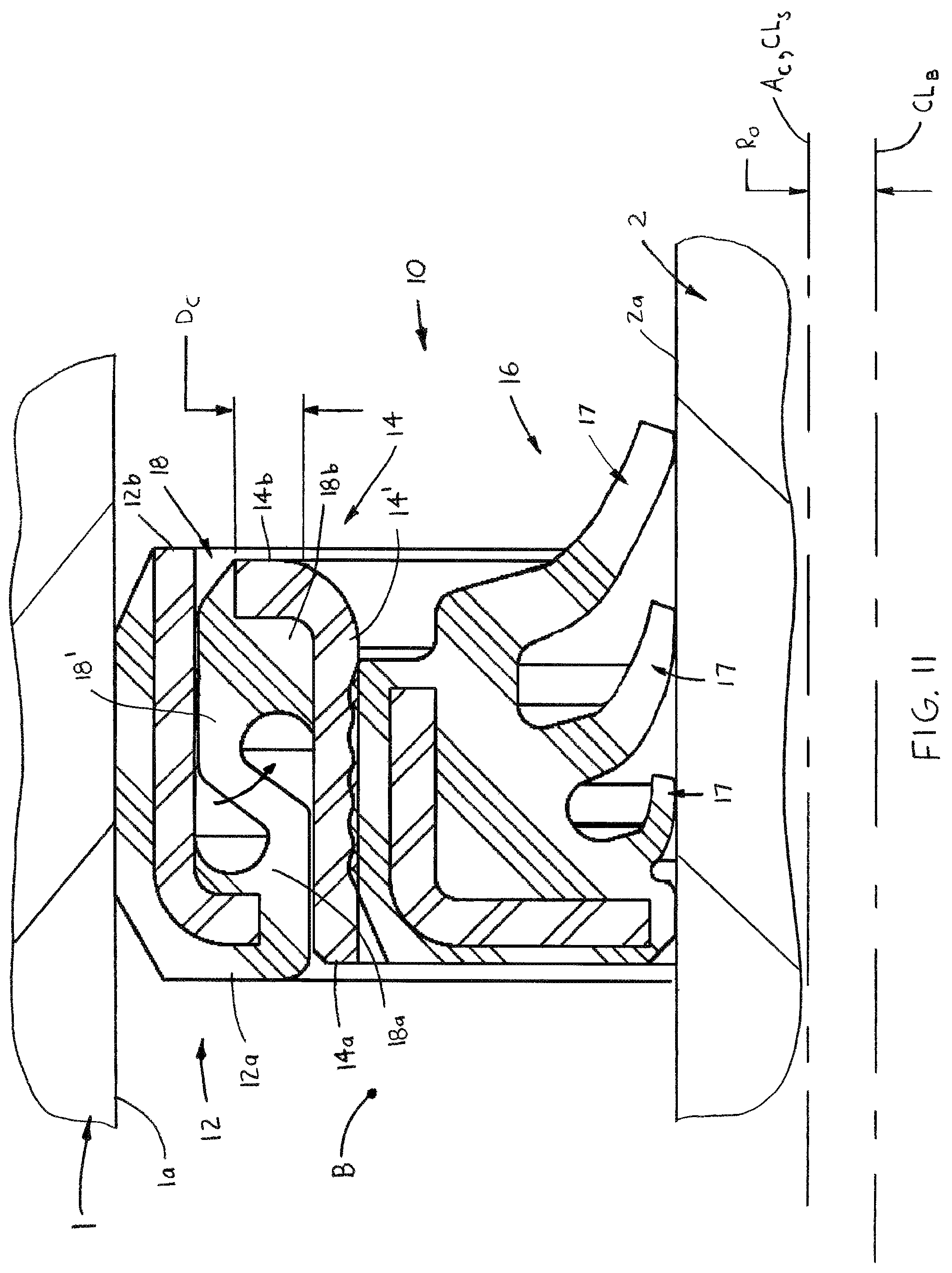 Patent US12092218 Figure 9 – Seal assembly with deflectable coupler for centering a sealing member