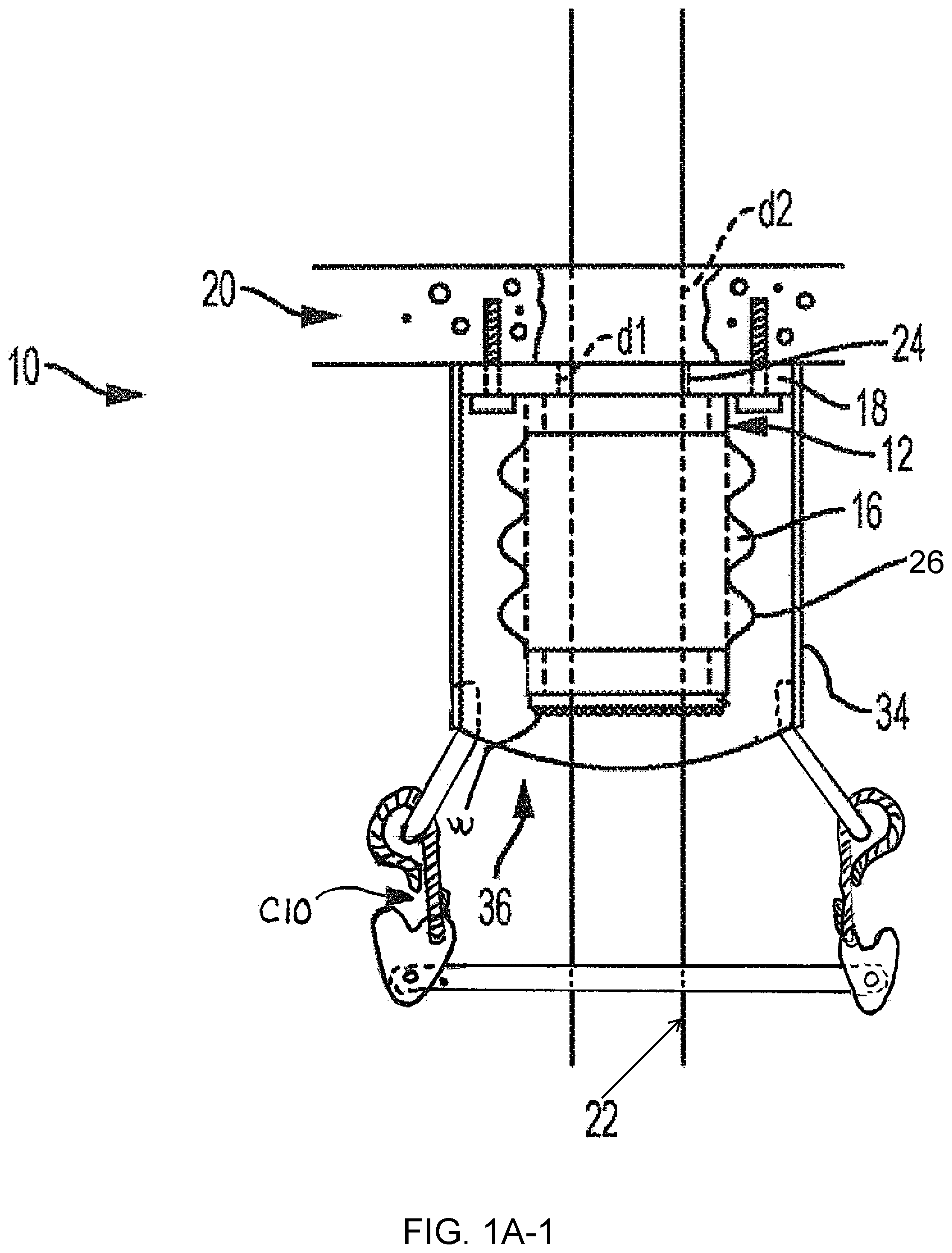 Patent US12092220 Figure 1 – Pipe floor/wall penetration bellows seal
