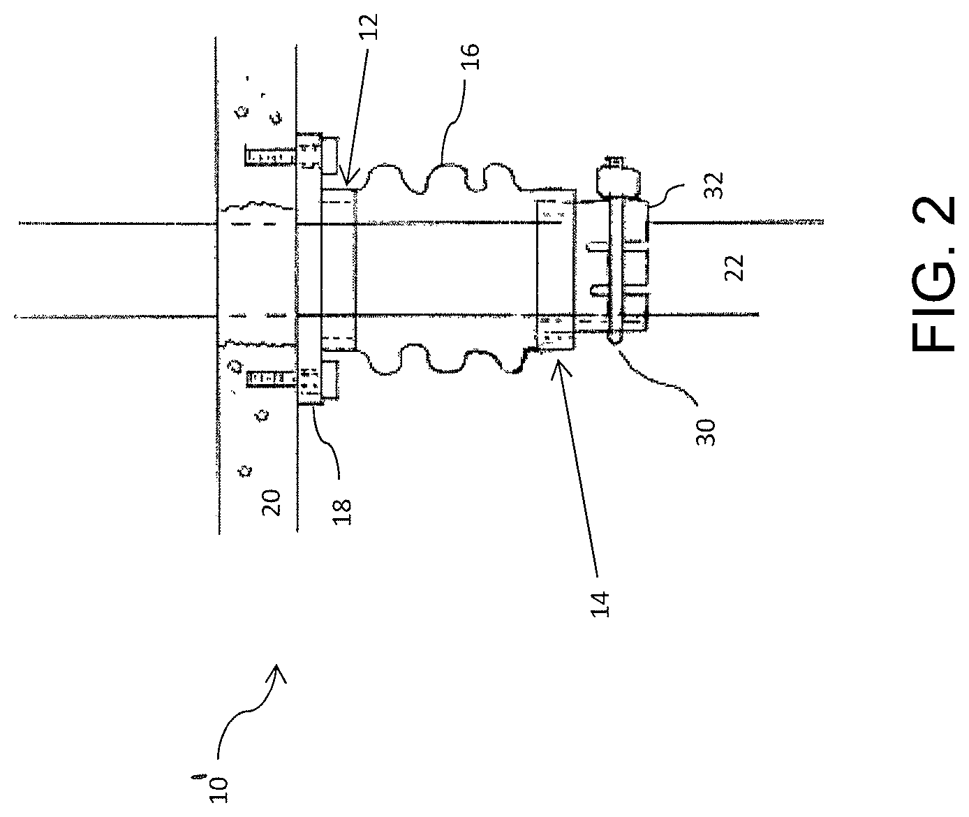 Patent US12092220 Figure 6 – Pipe floor/wall penetration bellows seal