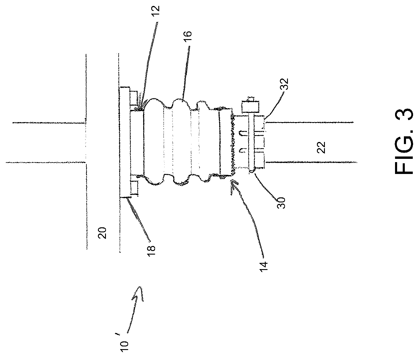 Patent US12092220 Figure 7 – Pipe floor/wall penetration bellows seal