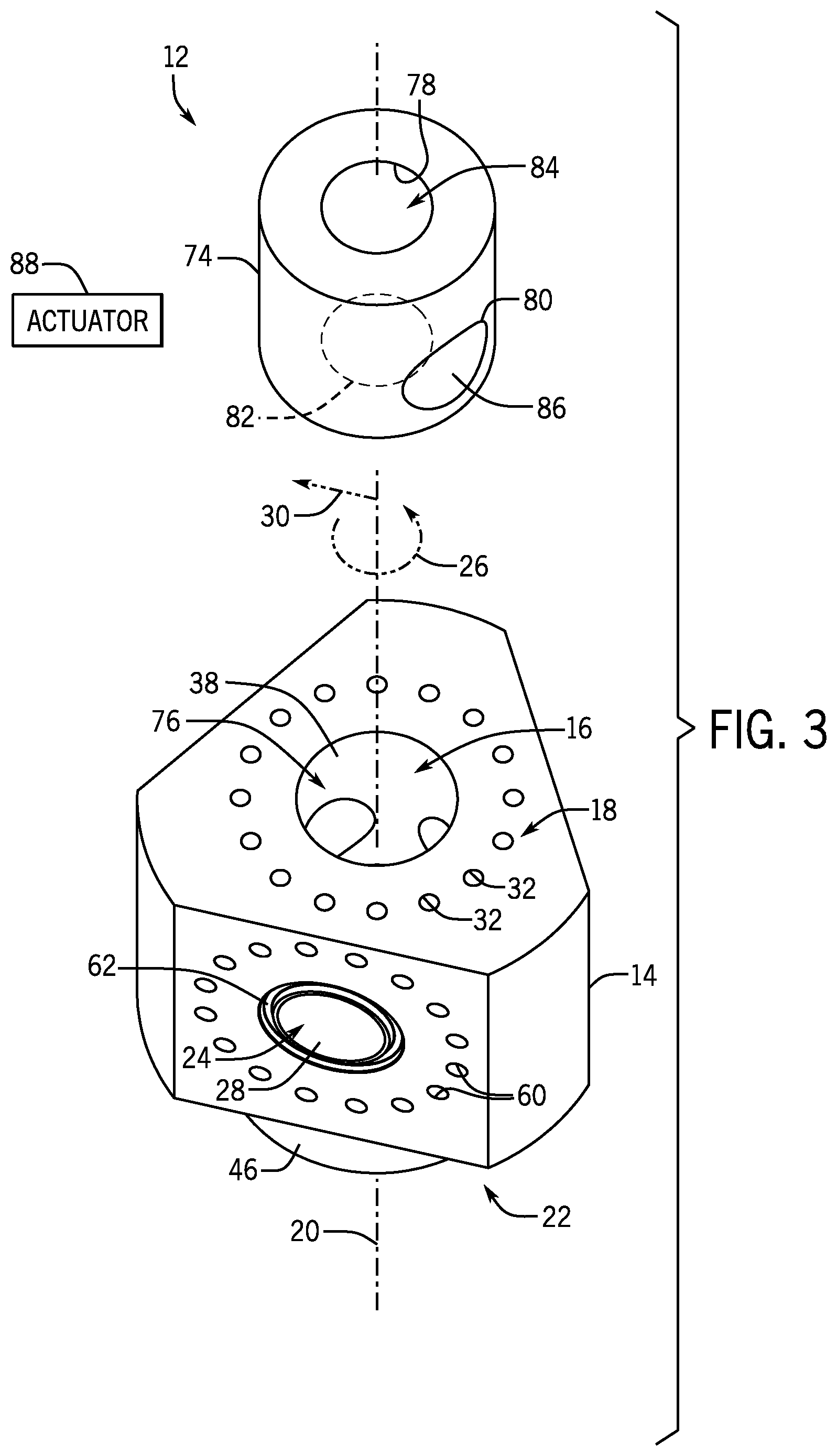 Patent US12092228 Figure 3 – Diverter valve assembly