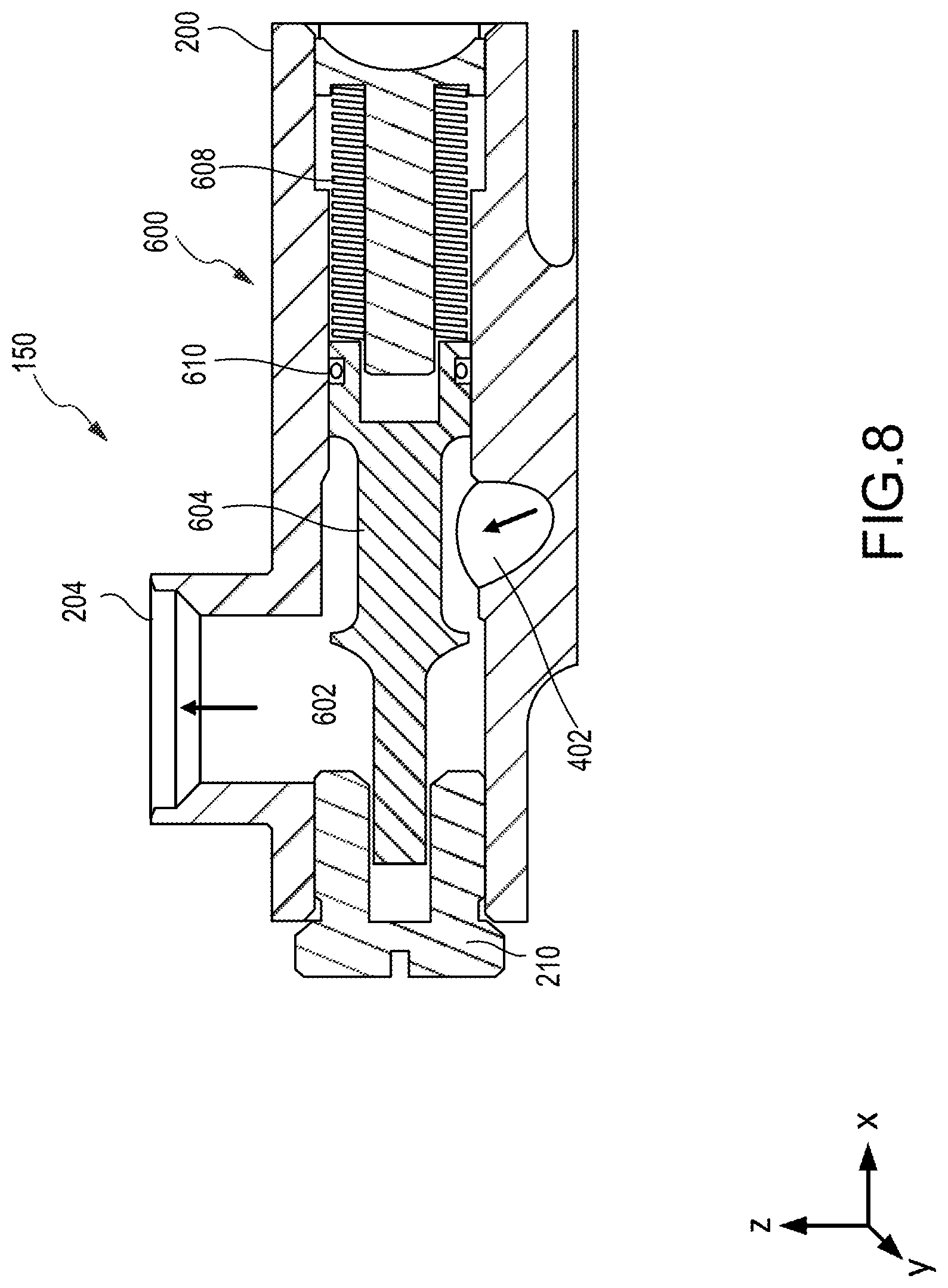 Patent US12092233 Figure 7 – Electrically operated pressure regulator with rupture disc isolation valve for inflation system
