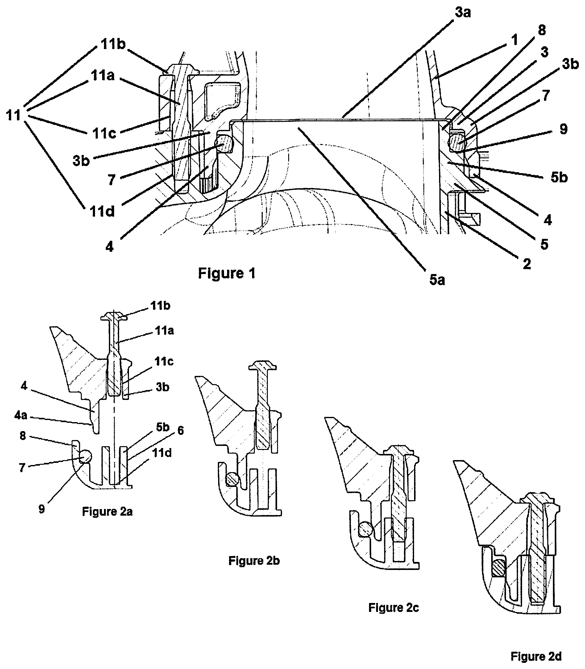 Patent US12092243 — Device for assembly and attachment of a pair of openings — Figure 1