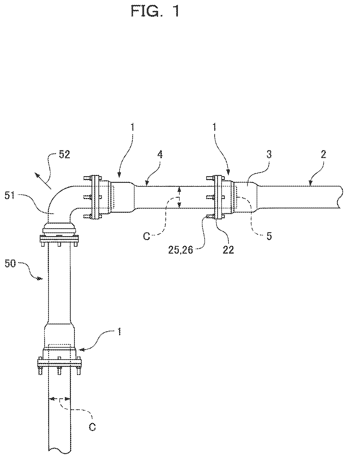 Patent US12092244 Figure 1 – Pipe joint